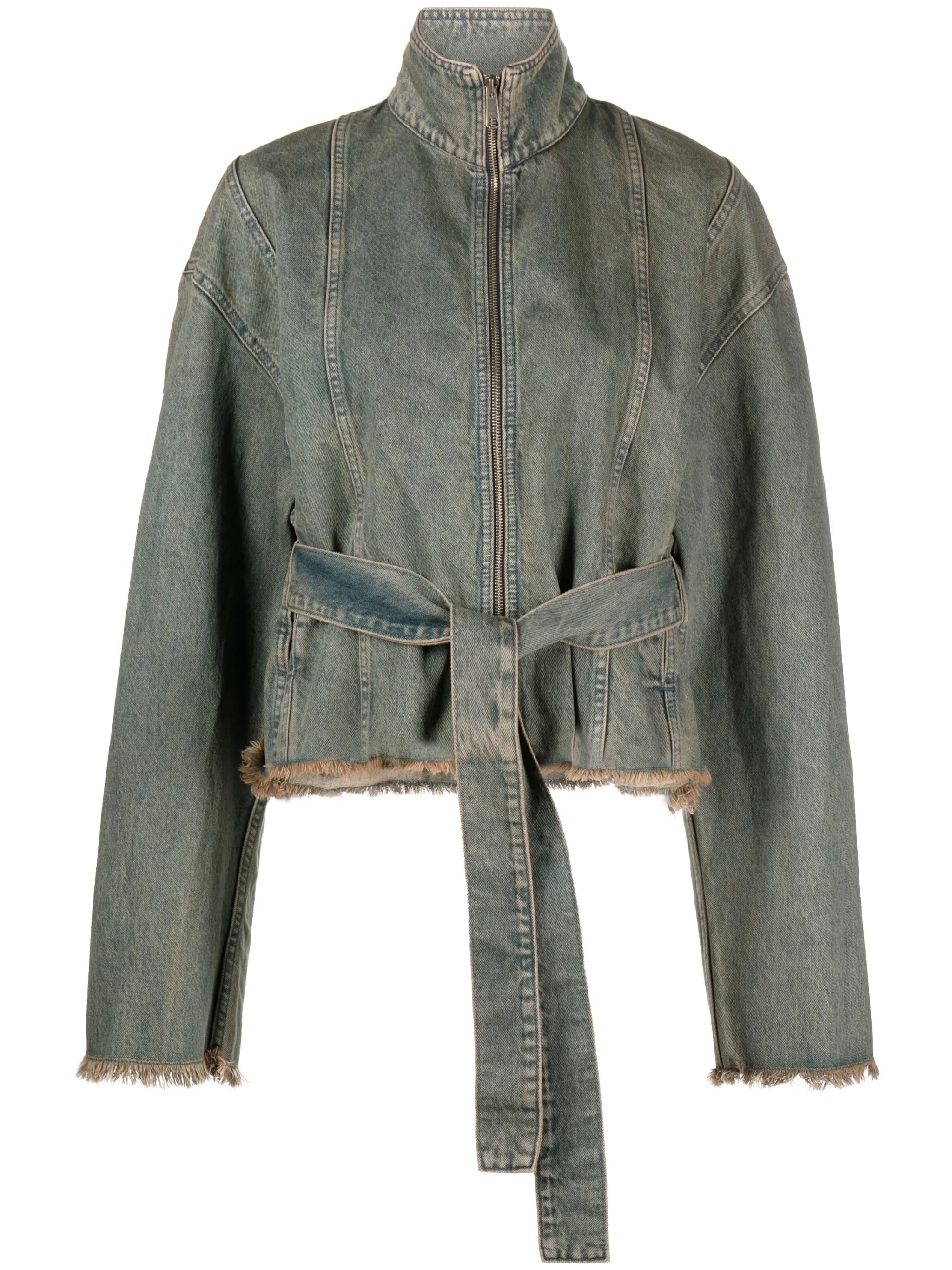 belted denim jacket