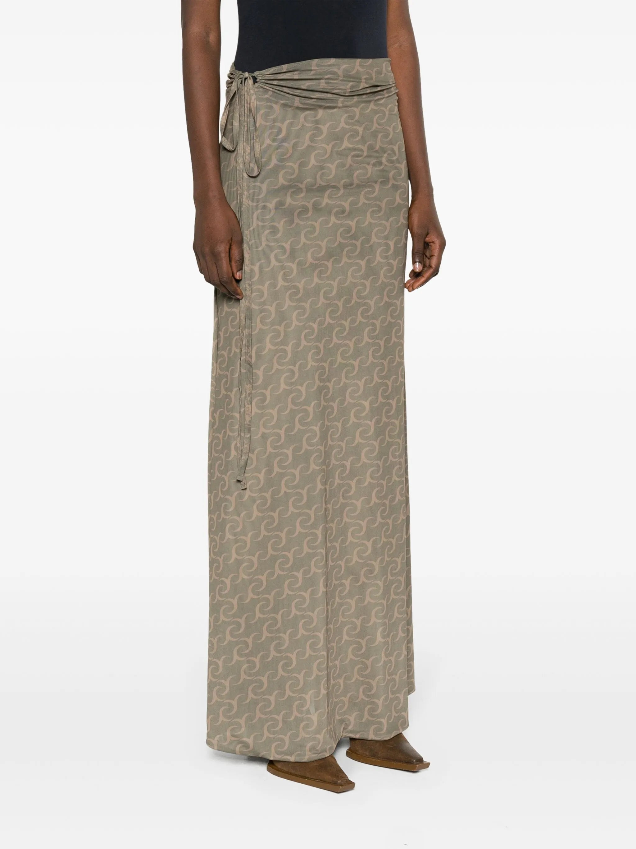 monogram-jacquard maxi skirt