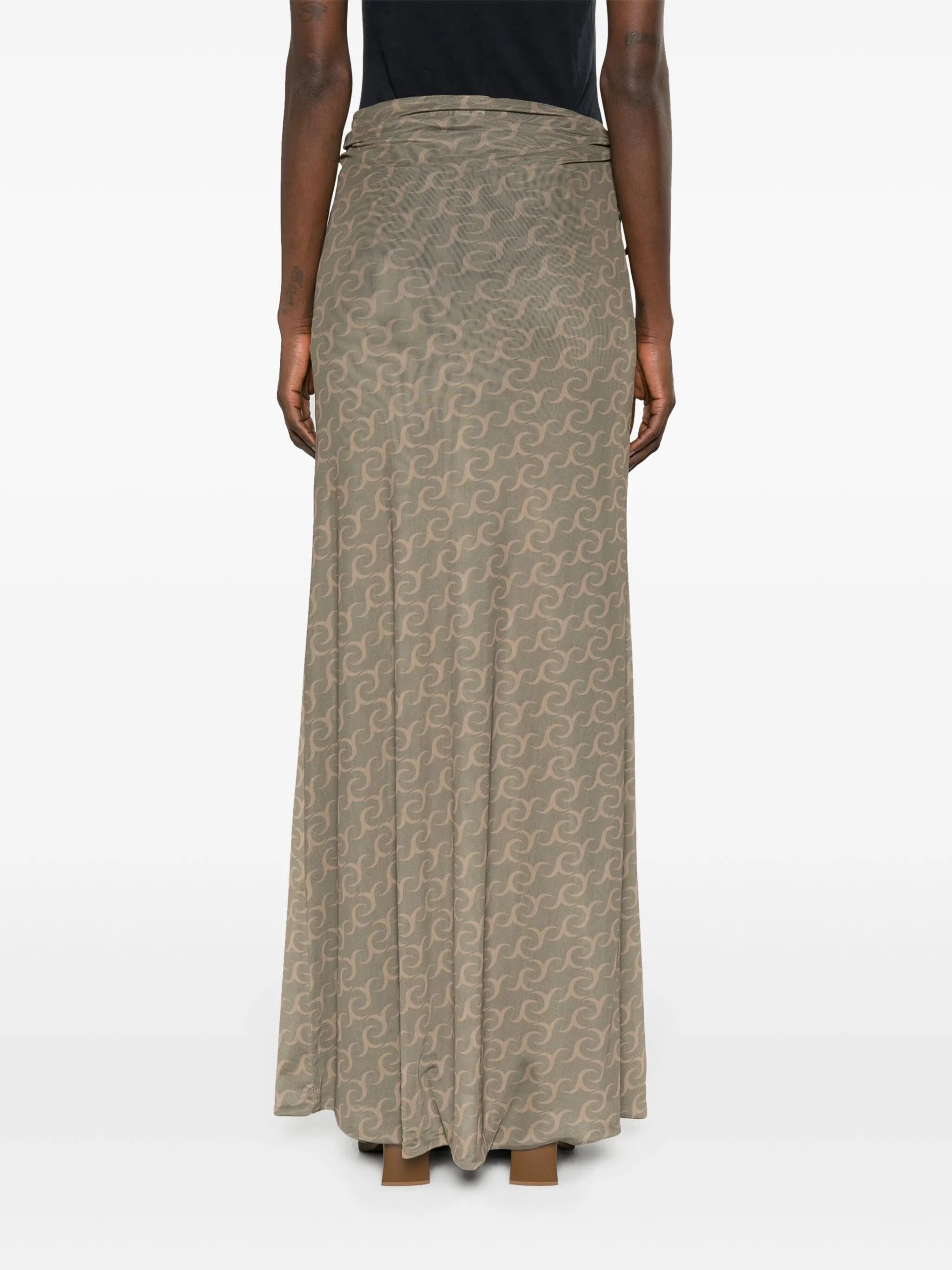 monogram-jacquard maxi skirt