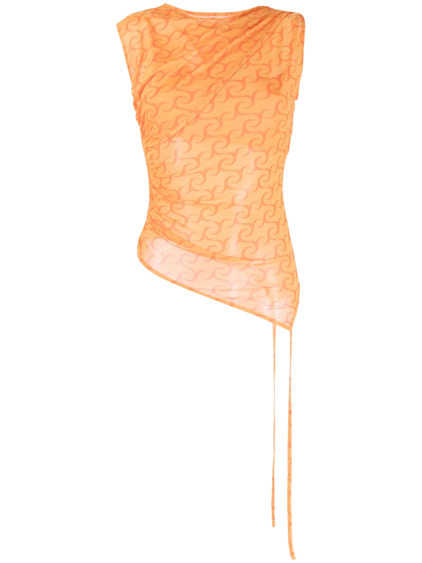 monogram-jacquard asymmetric tank top