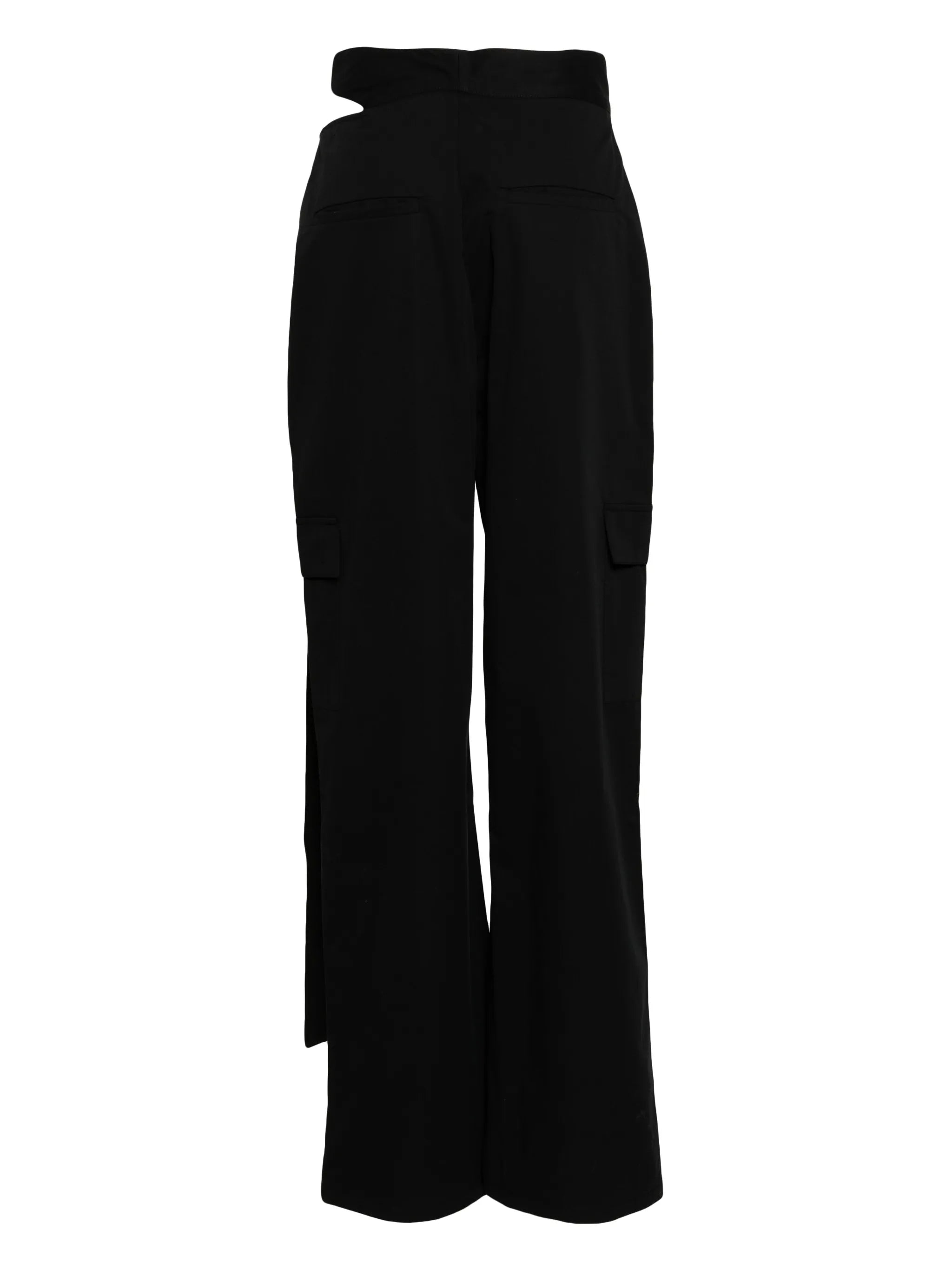 tie-fastening cargo trousers