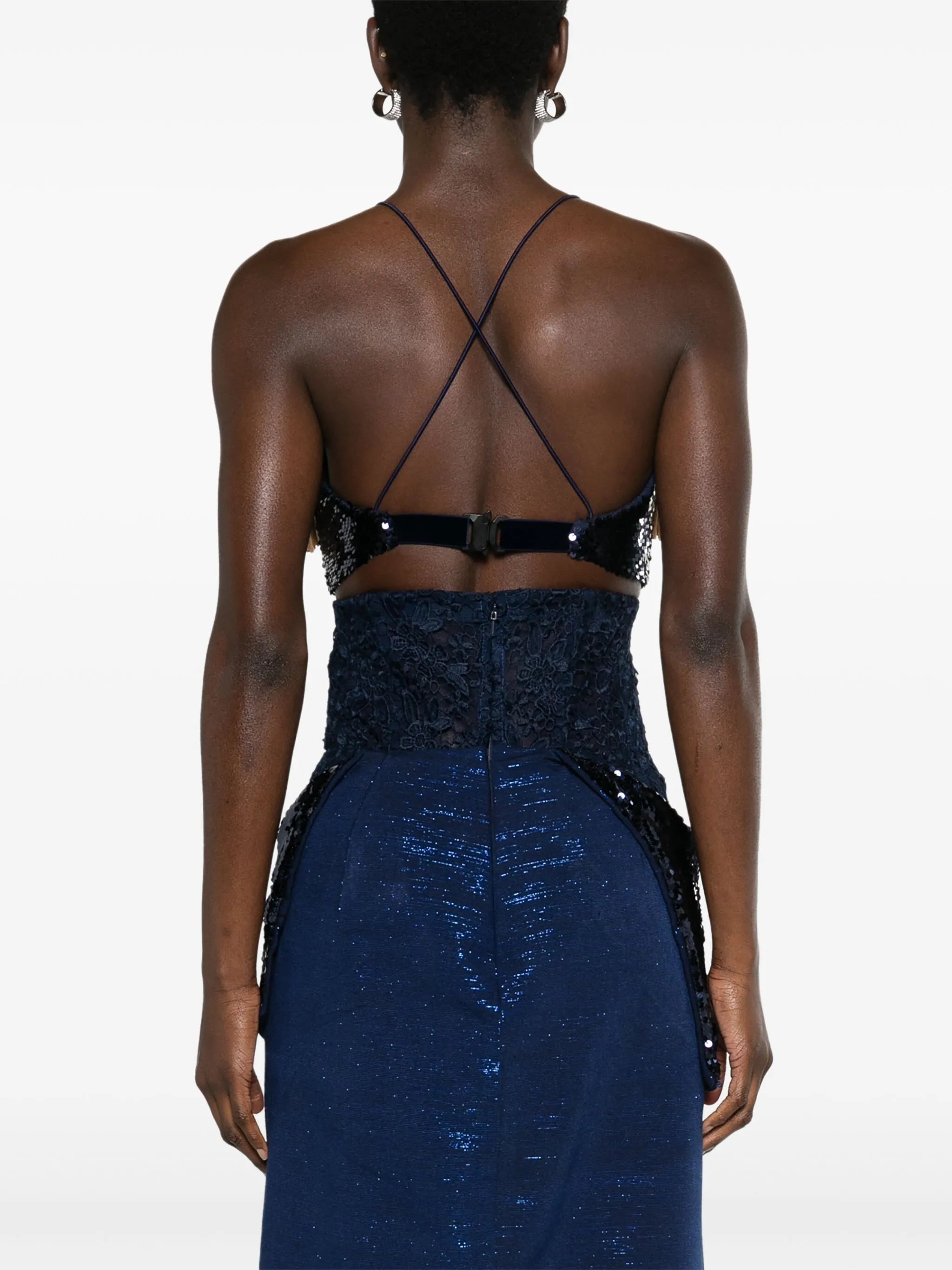 Mlamli sequinned crop top