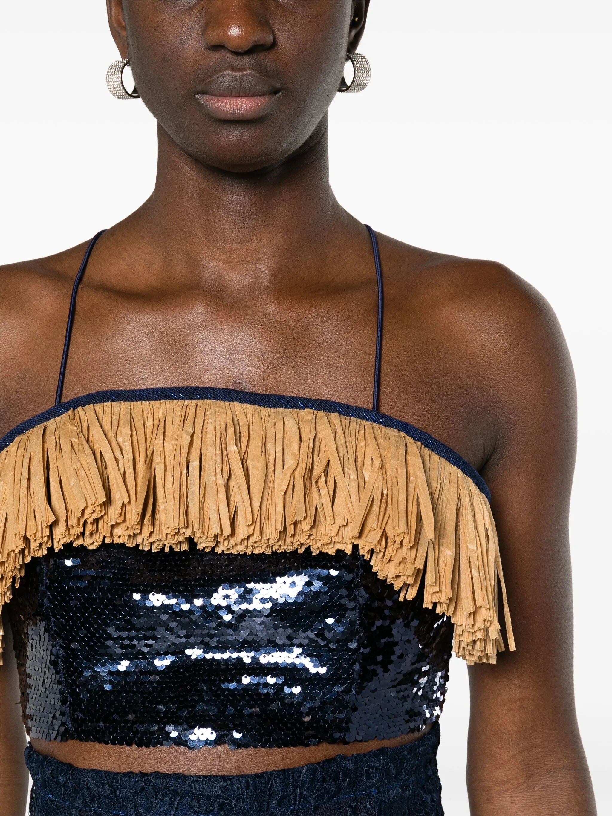 Mlamli sequinned crop top