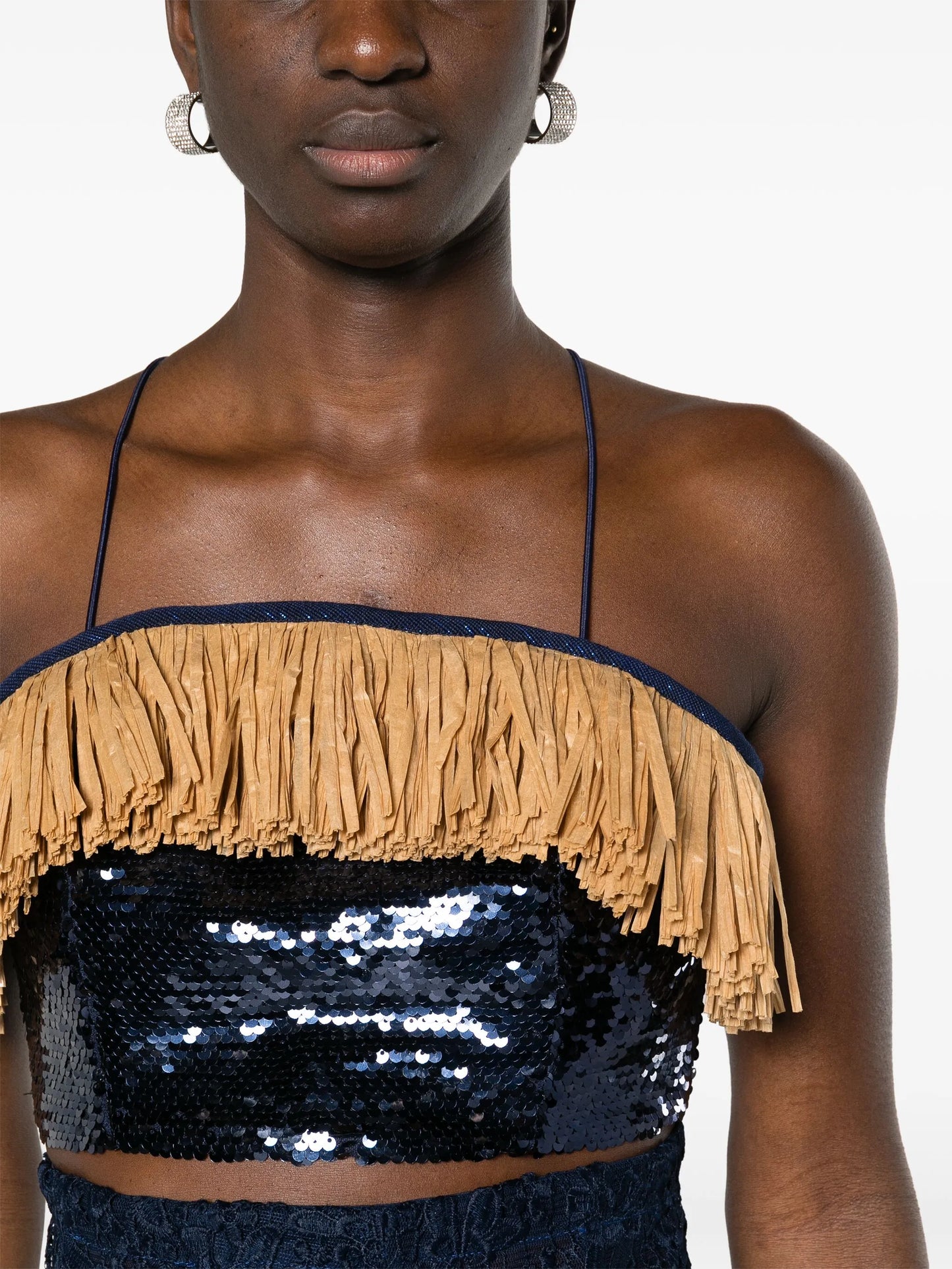 Mlamli sequinned crop top