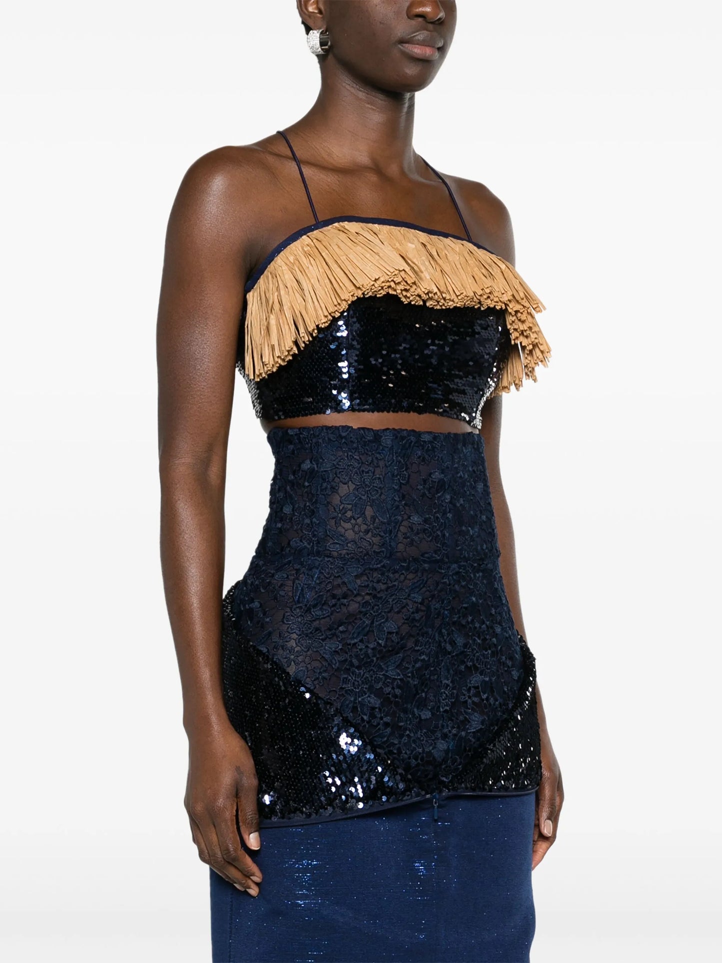 Mlamli sequinned crop top