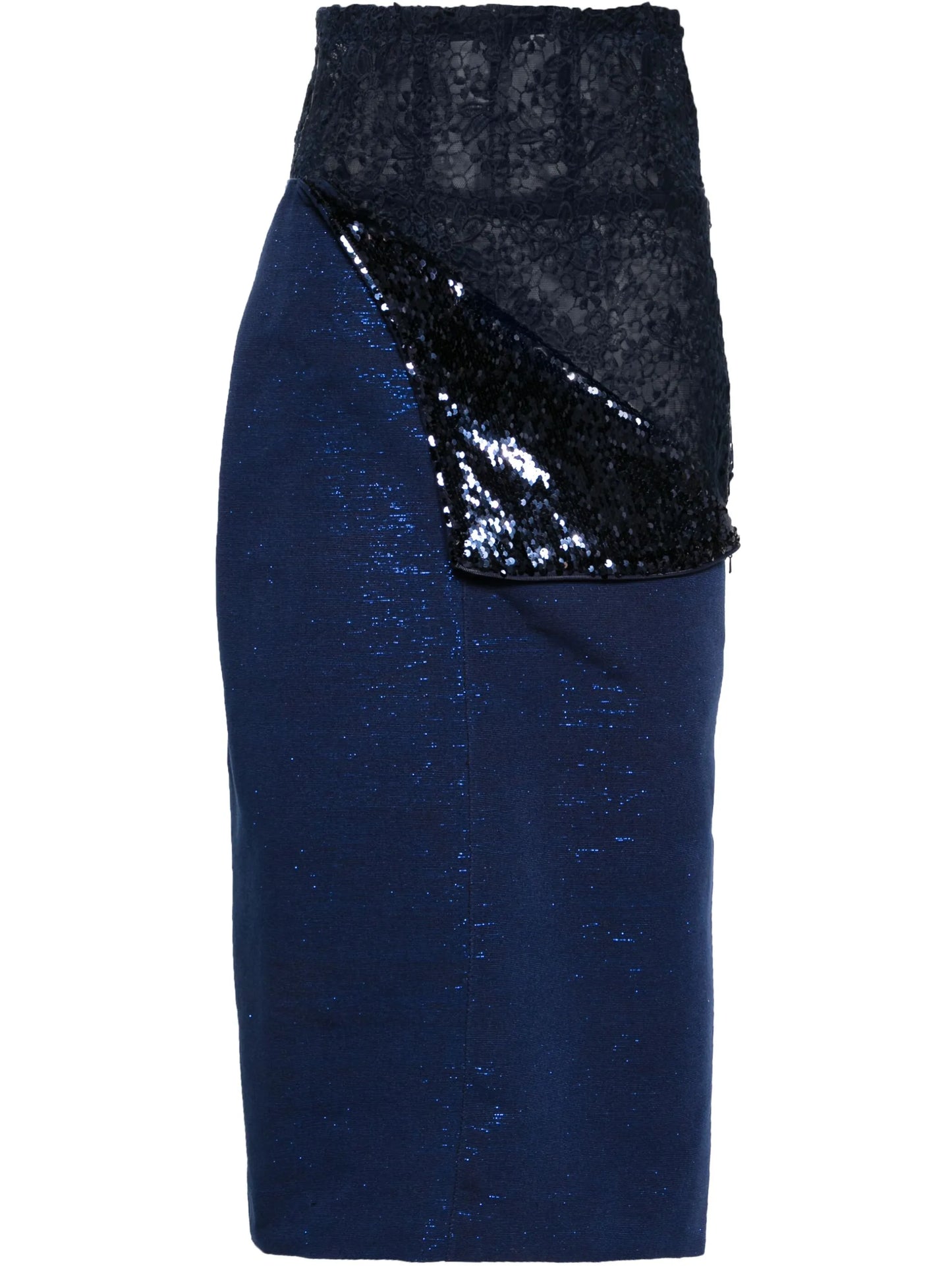 Jenn lace-panel midi skirt