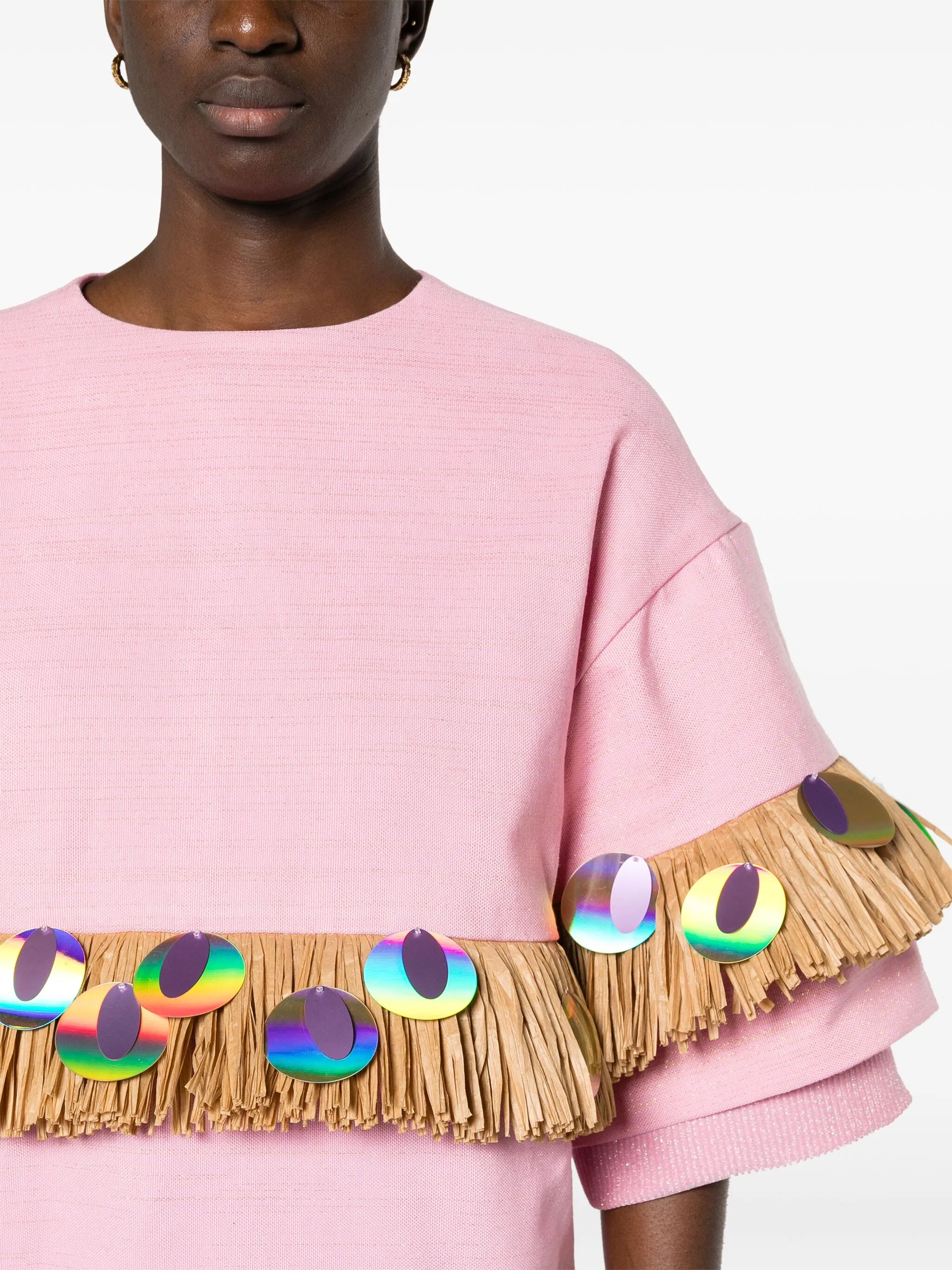 Gambaga Kente fringed T-shirt