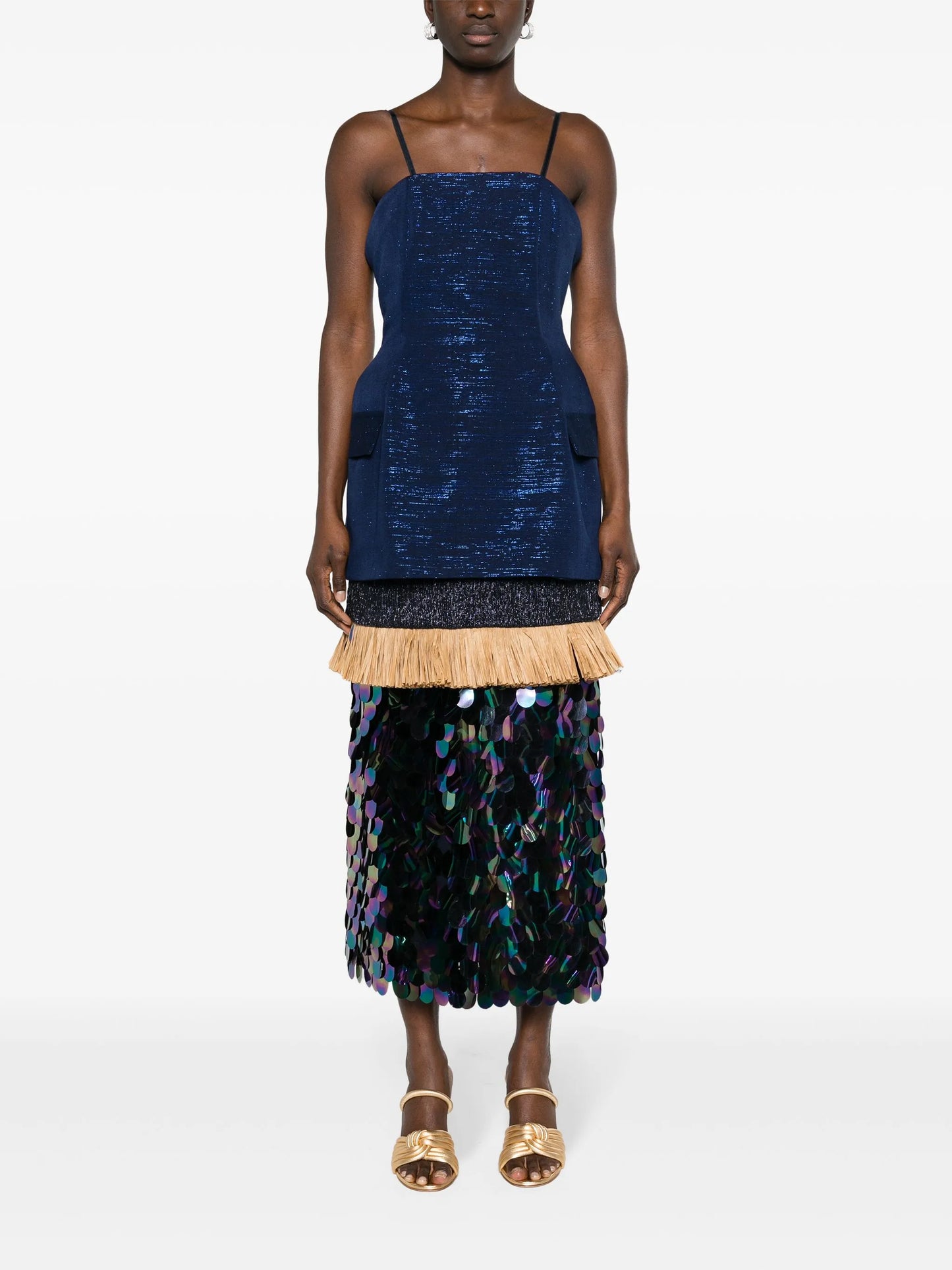 Cynthia Petiole Kente midi dress