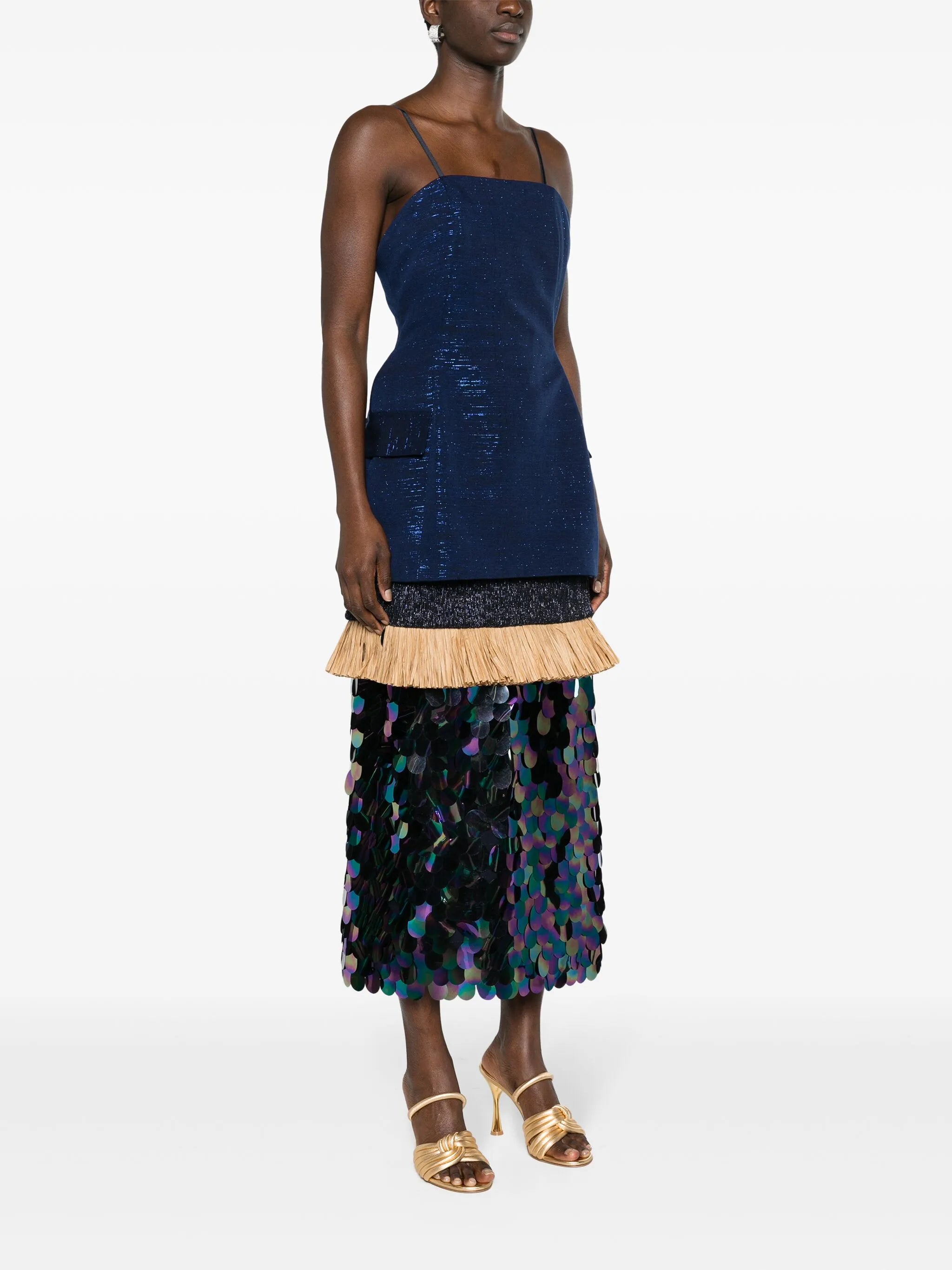 Cynthia Petiole Kente midi dress