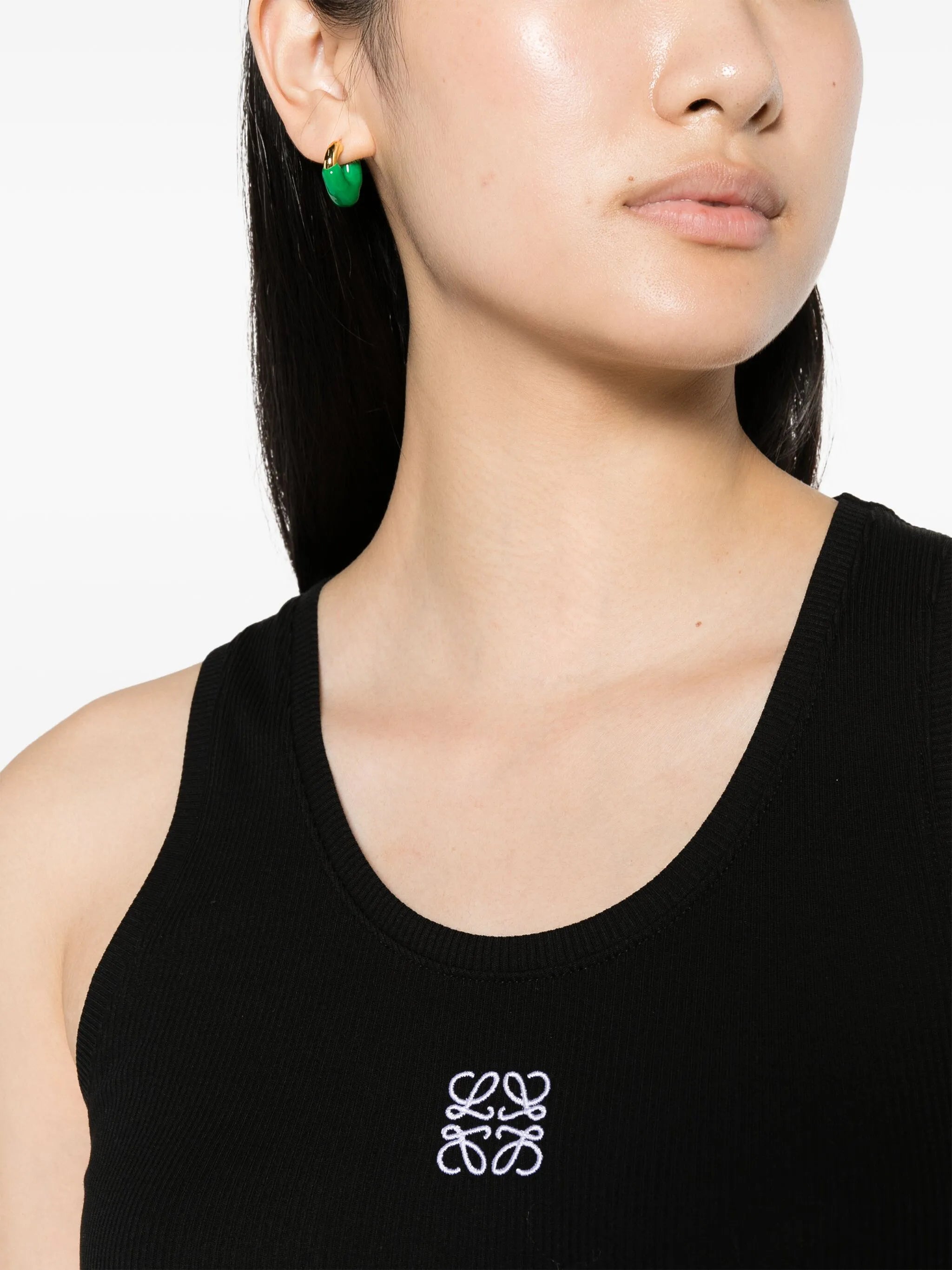 Anagram-embroidered top