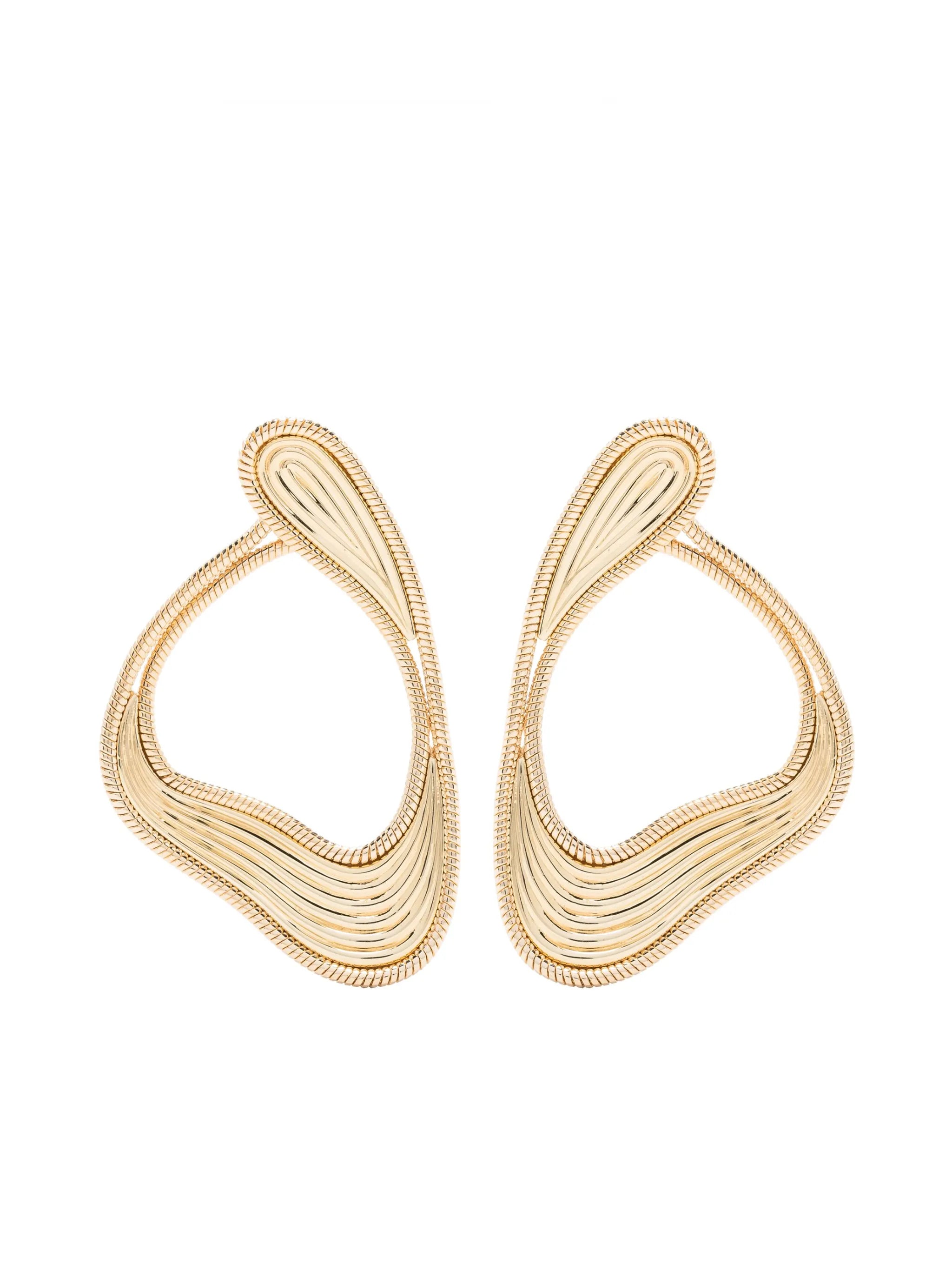 18kt yellow gold Stream Lines Loop earrings