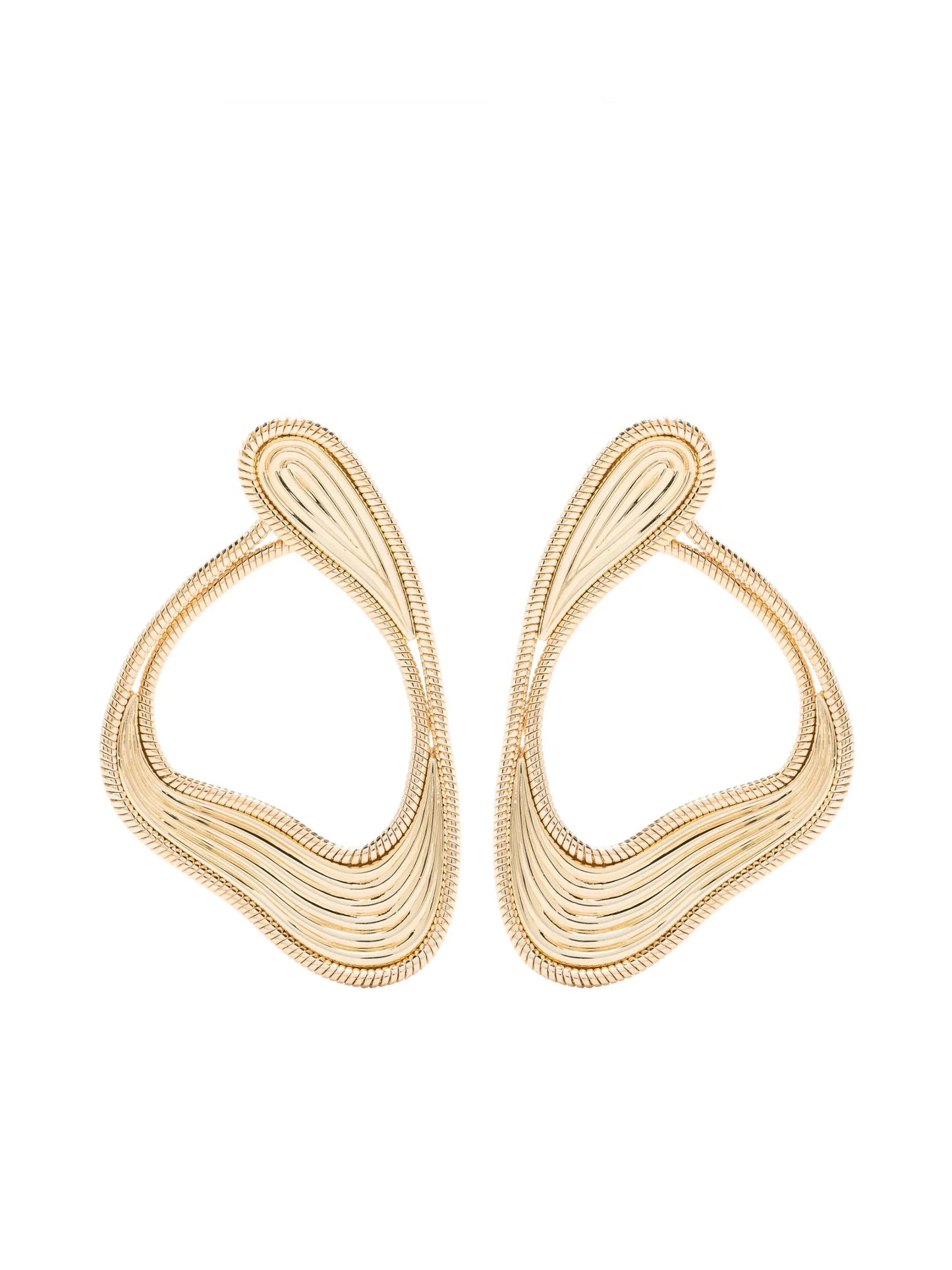 18kt yellow gold Stream Lines Loop earrings