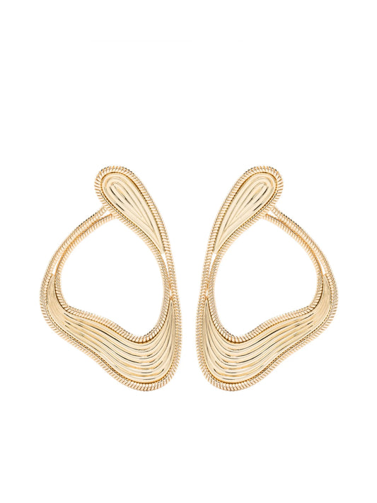 18kt yellow gold Stream Lines Loop earrings