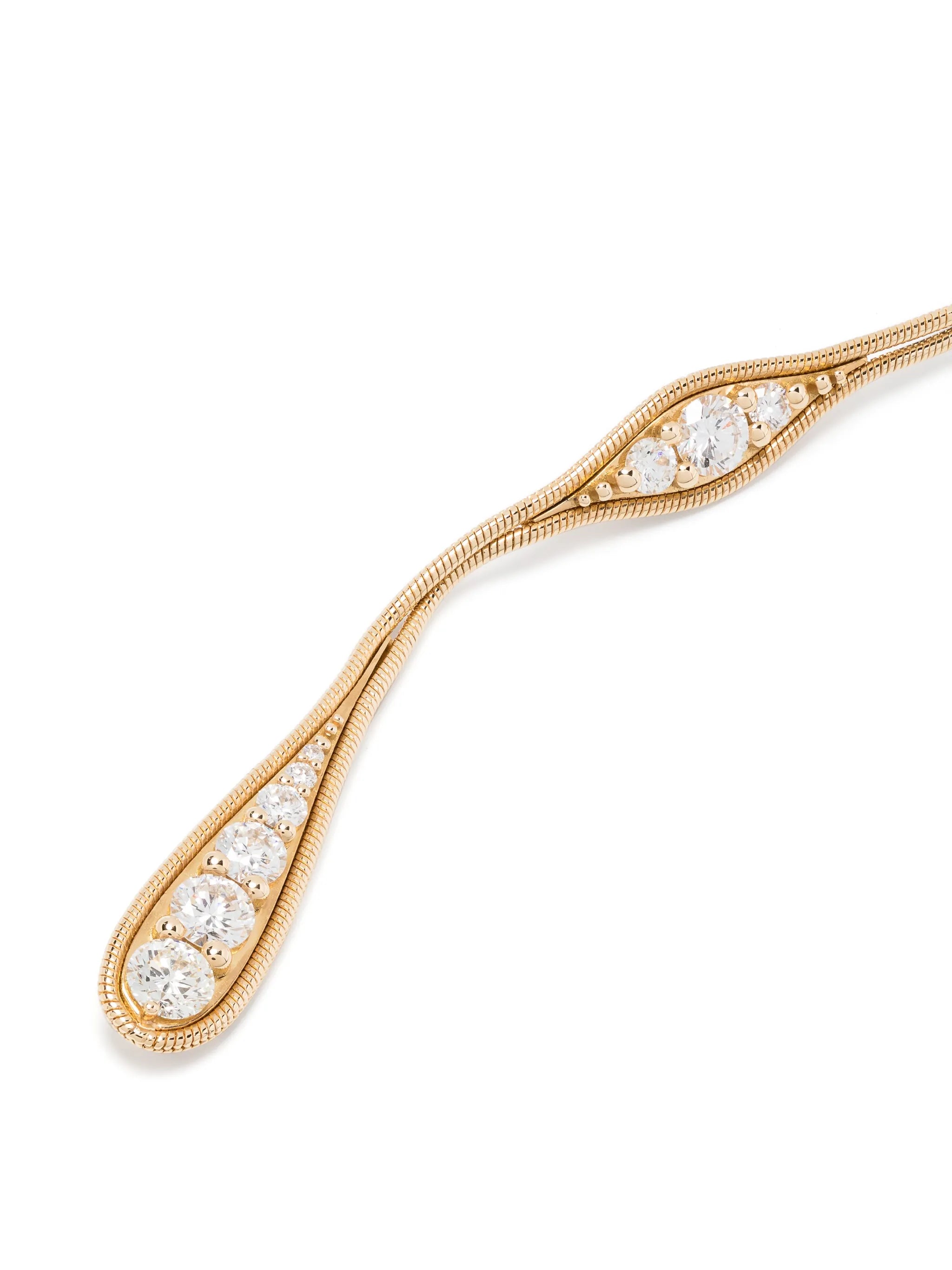 18kt Yellow Gold Fluid diamond drop earrings