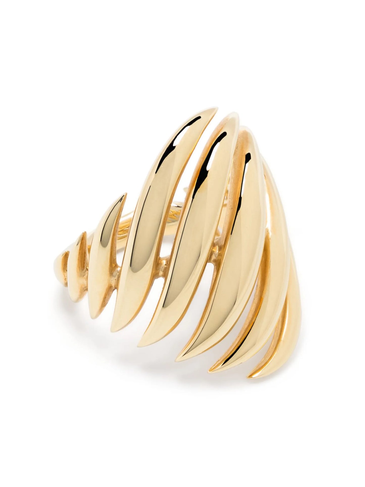 18kt Yellow Gold Flame Medium band ring