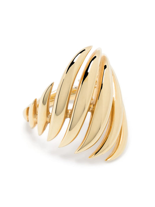 18kt Yellow Gold Flame Medium band ring
