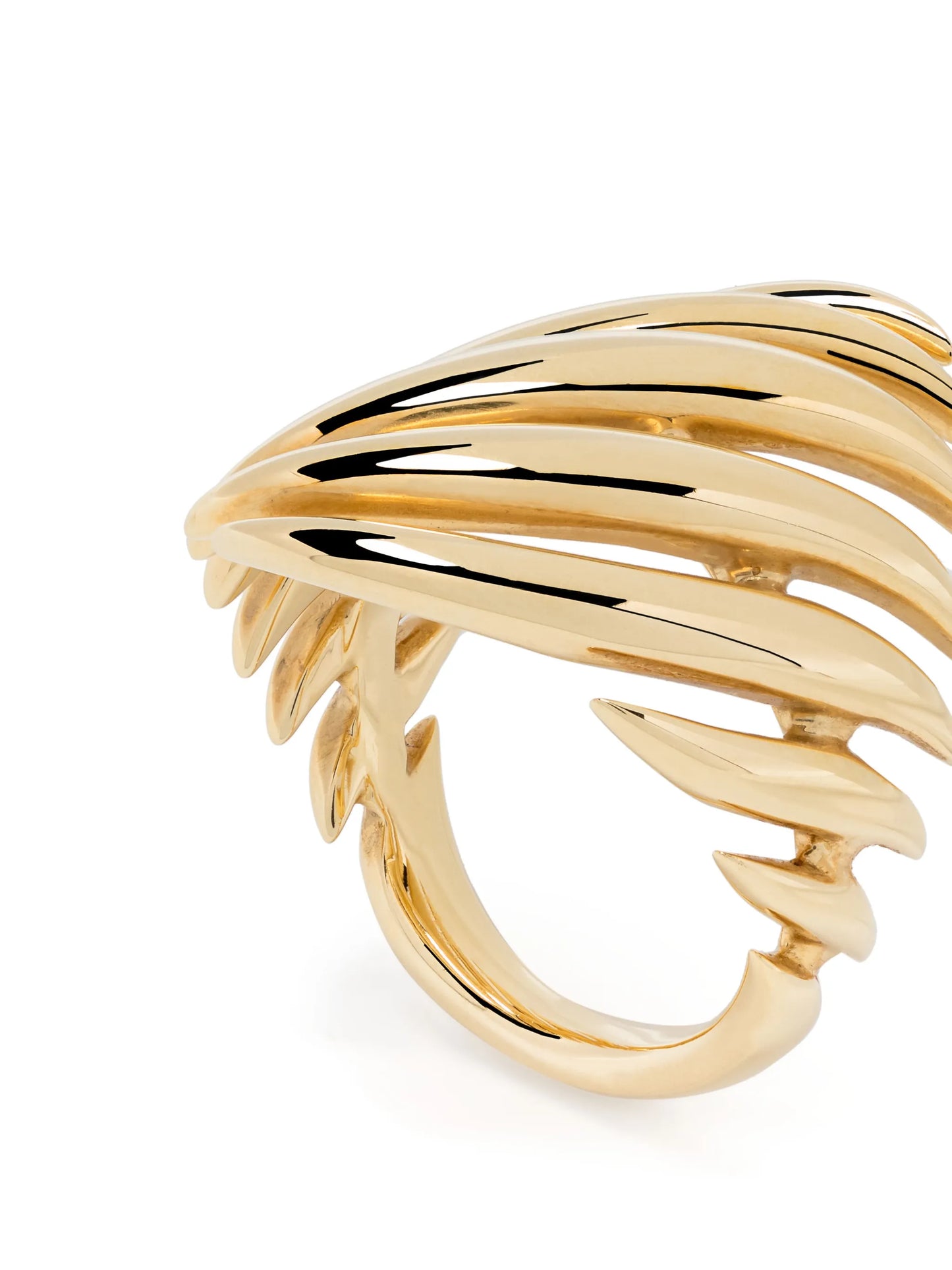 18kt Yellow Gold Flame Medium band ring