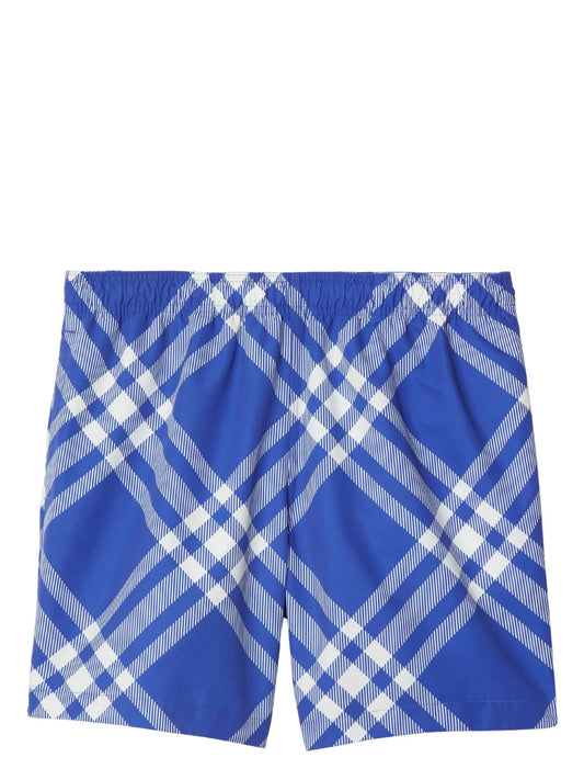 check-print swim shorts