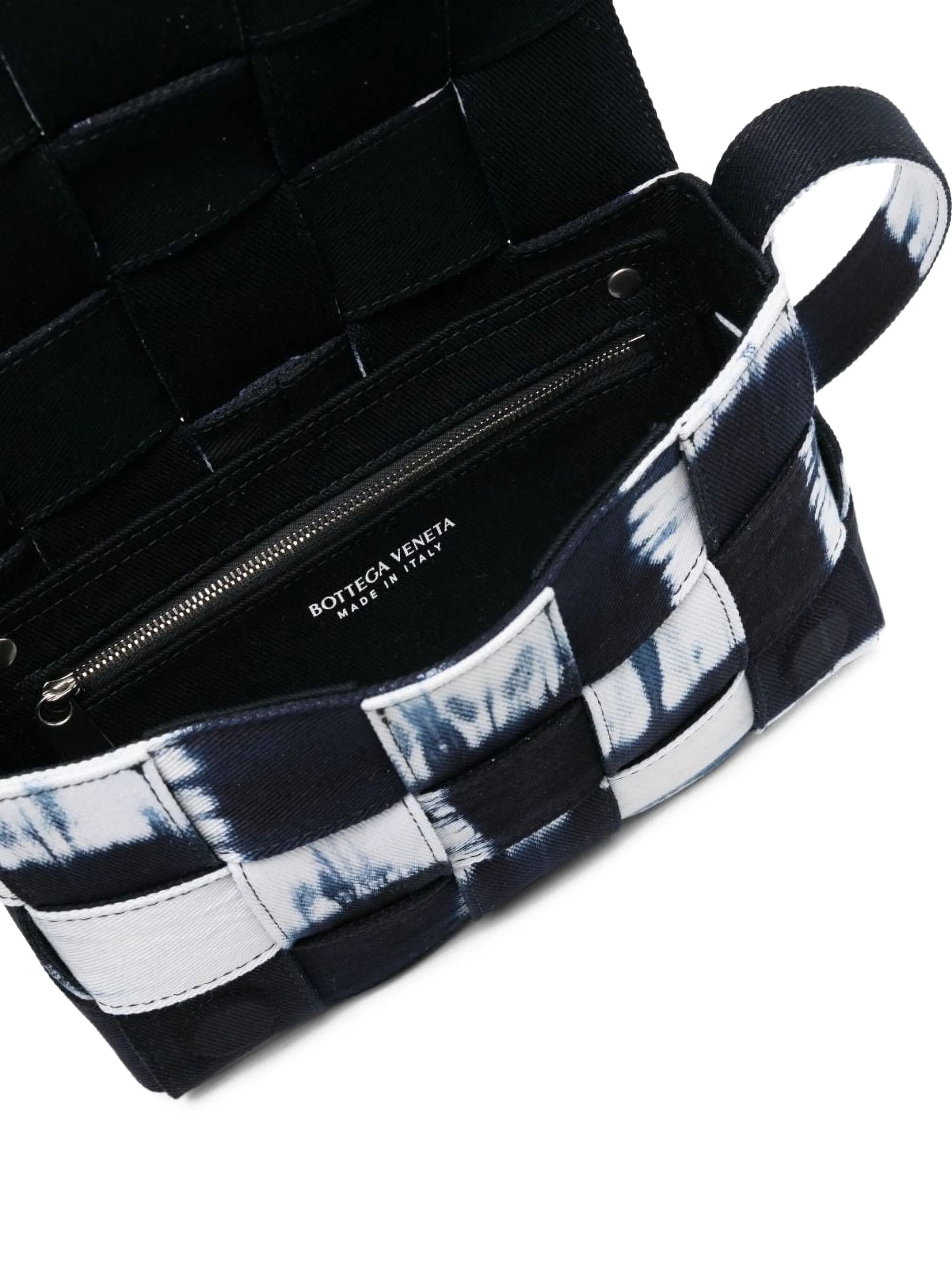 Cassette denim messenger bag