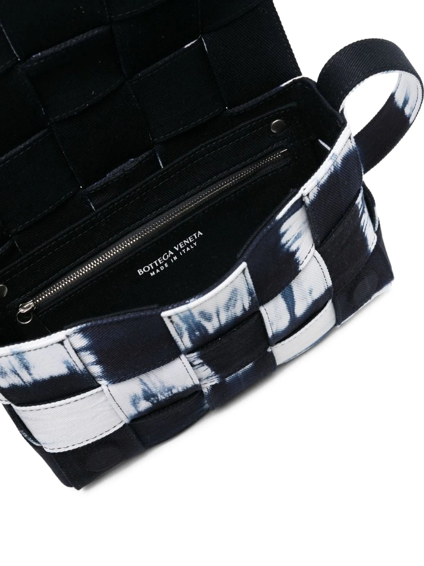 Cassette denim messenger bag