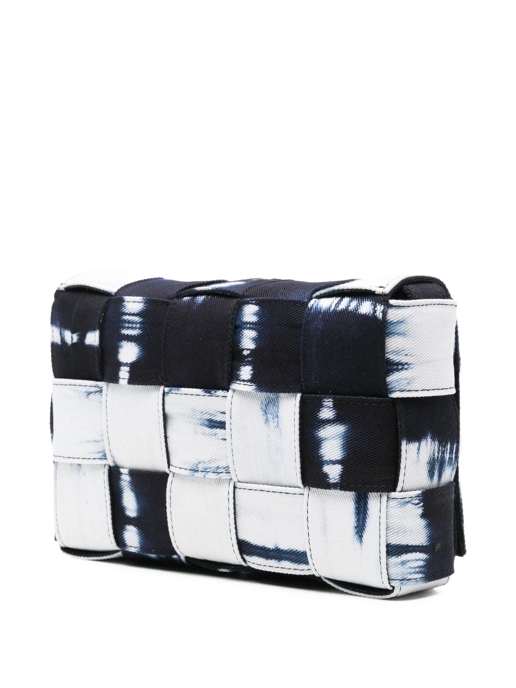 Cassette denim messenger bag