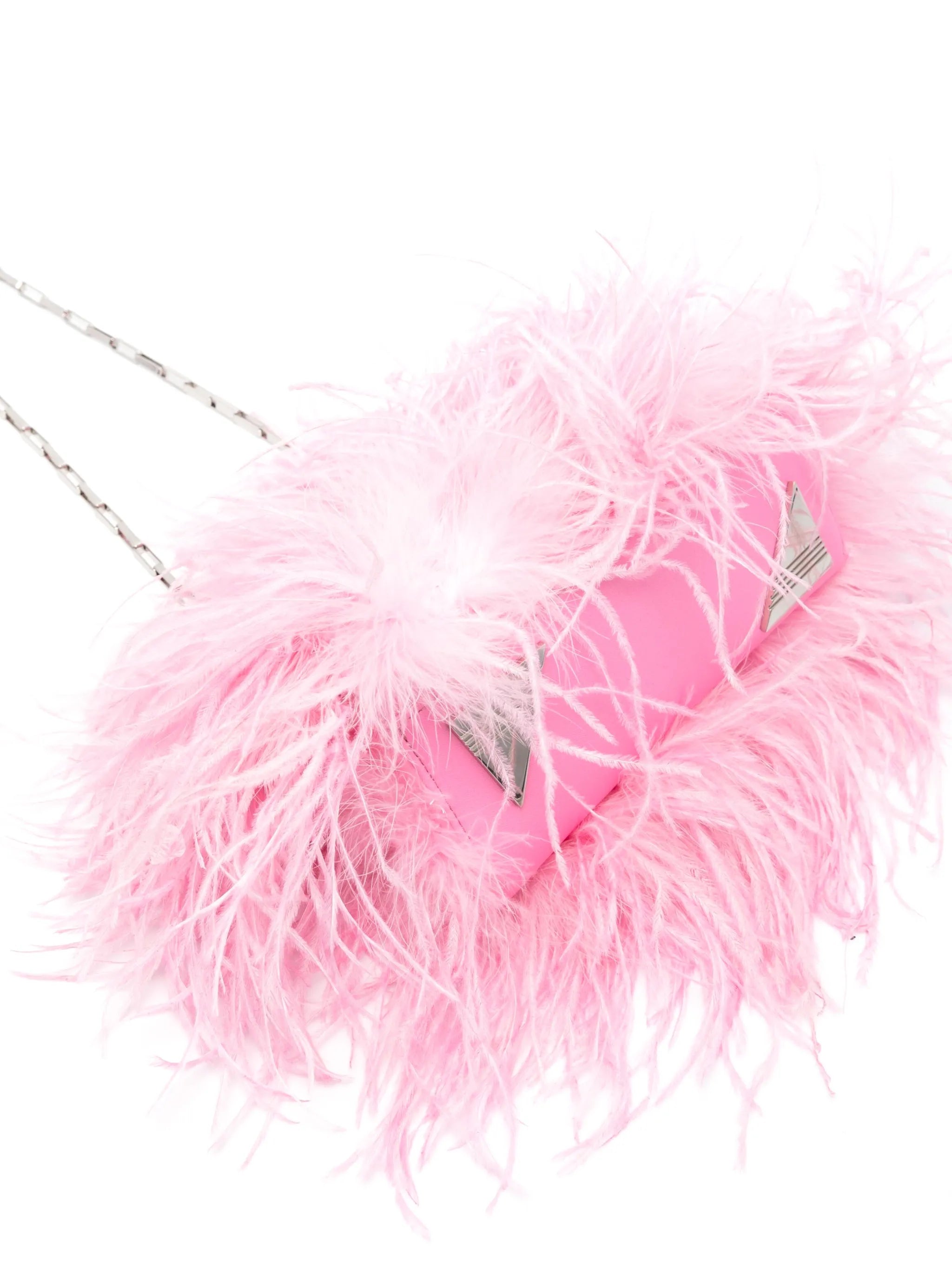 Midnight Satin feathers clutch