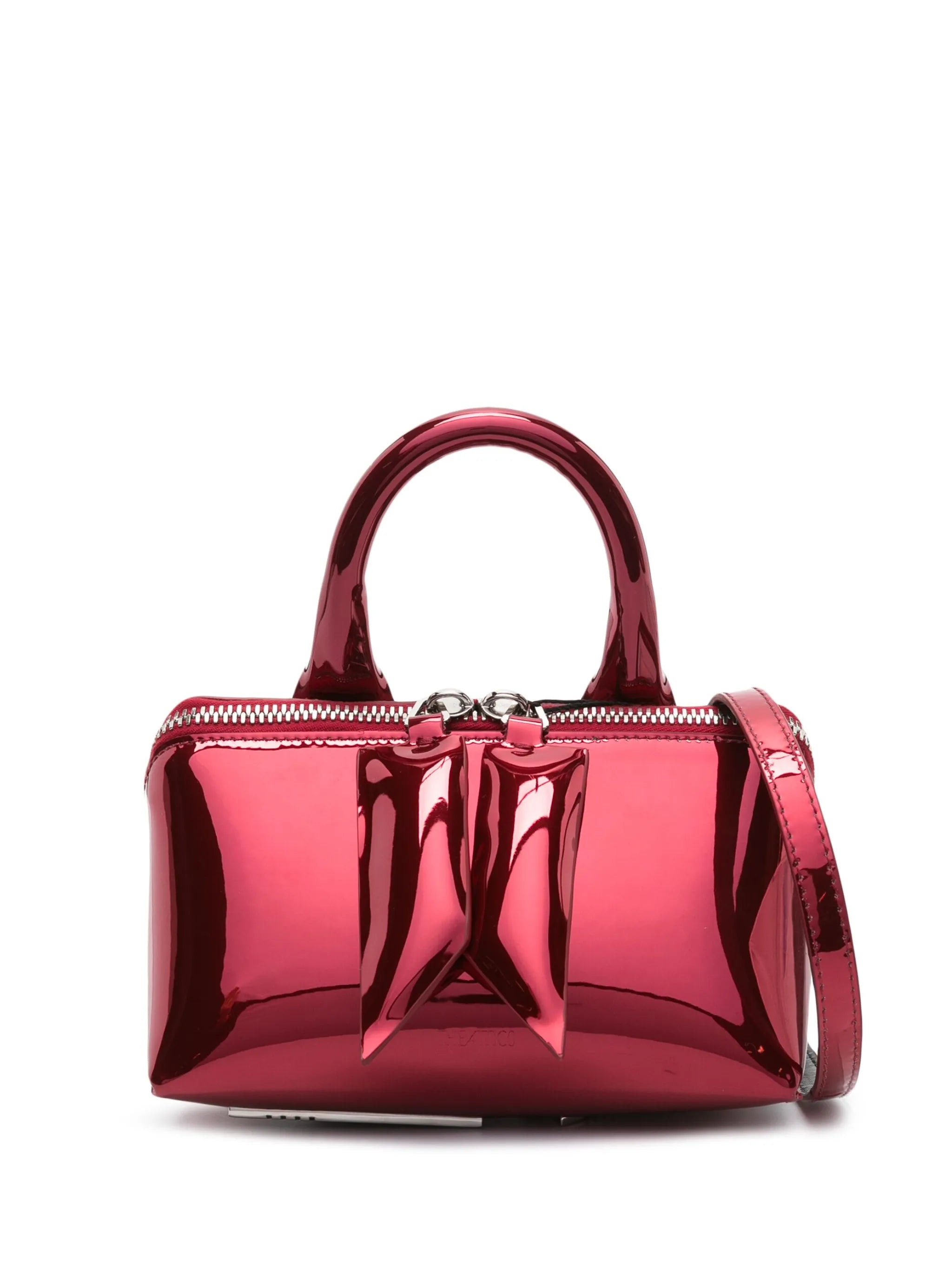 Friday laminated leather shoulder bag