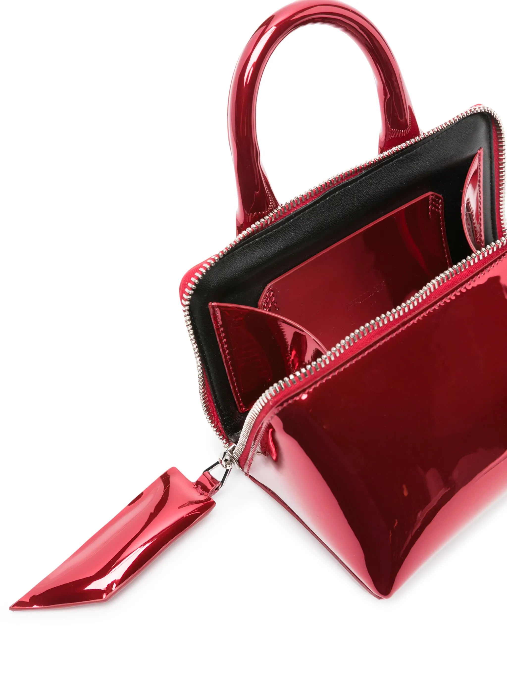 Friday laminated leather shoulder bag