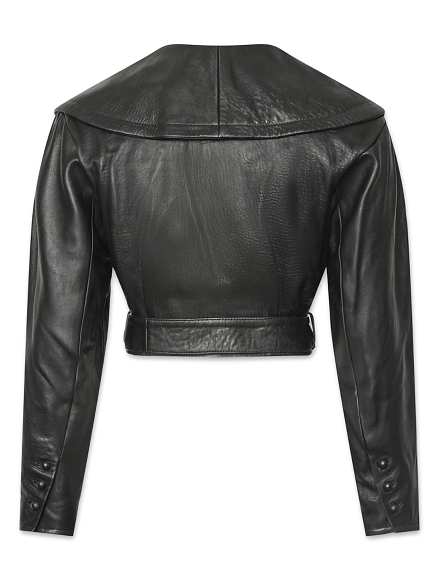 cropped leather jacket