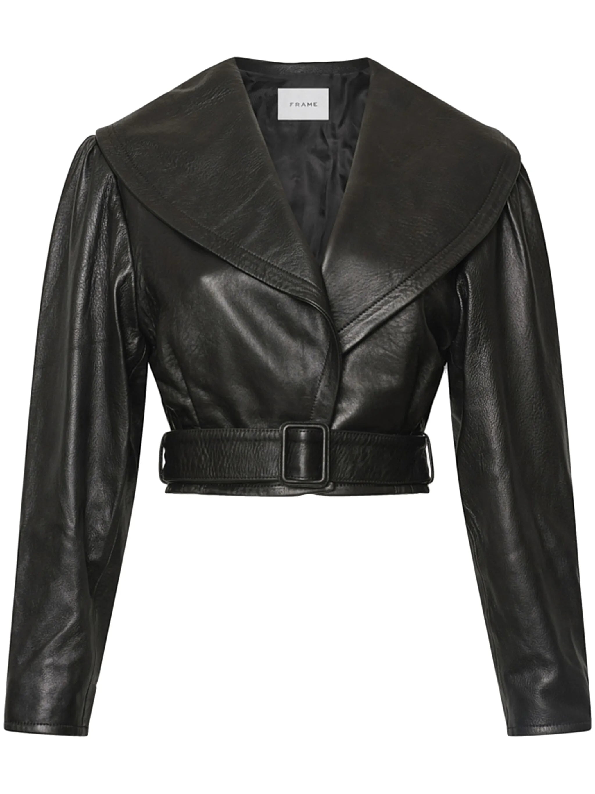 cropped leather jacket
