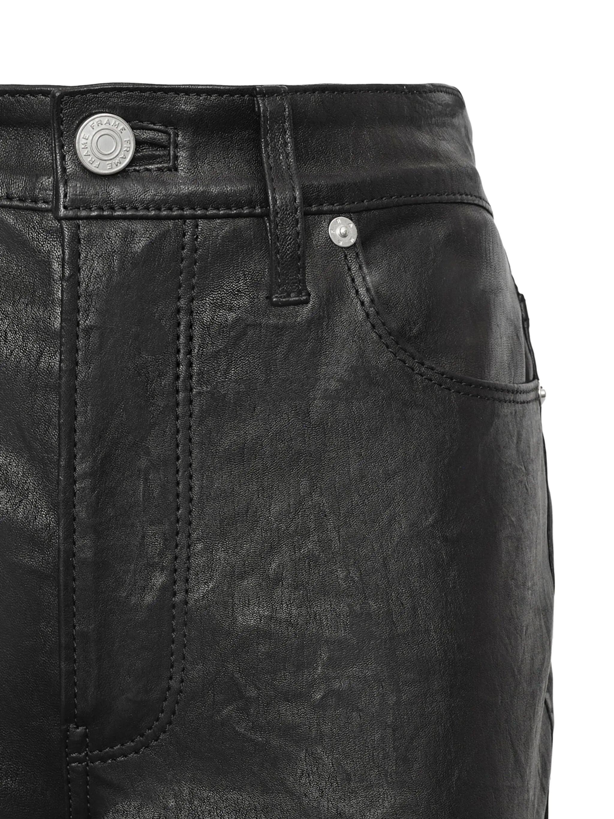 The Slim Stacked leather trousers