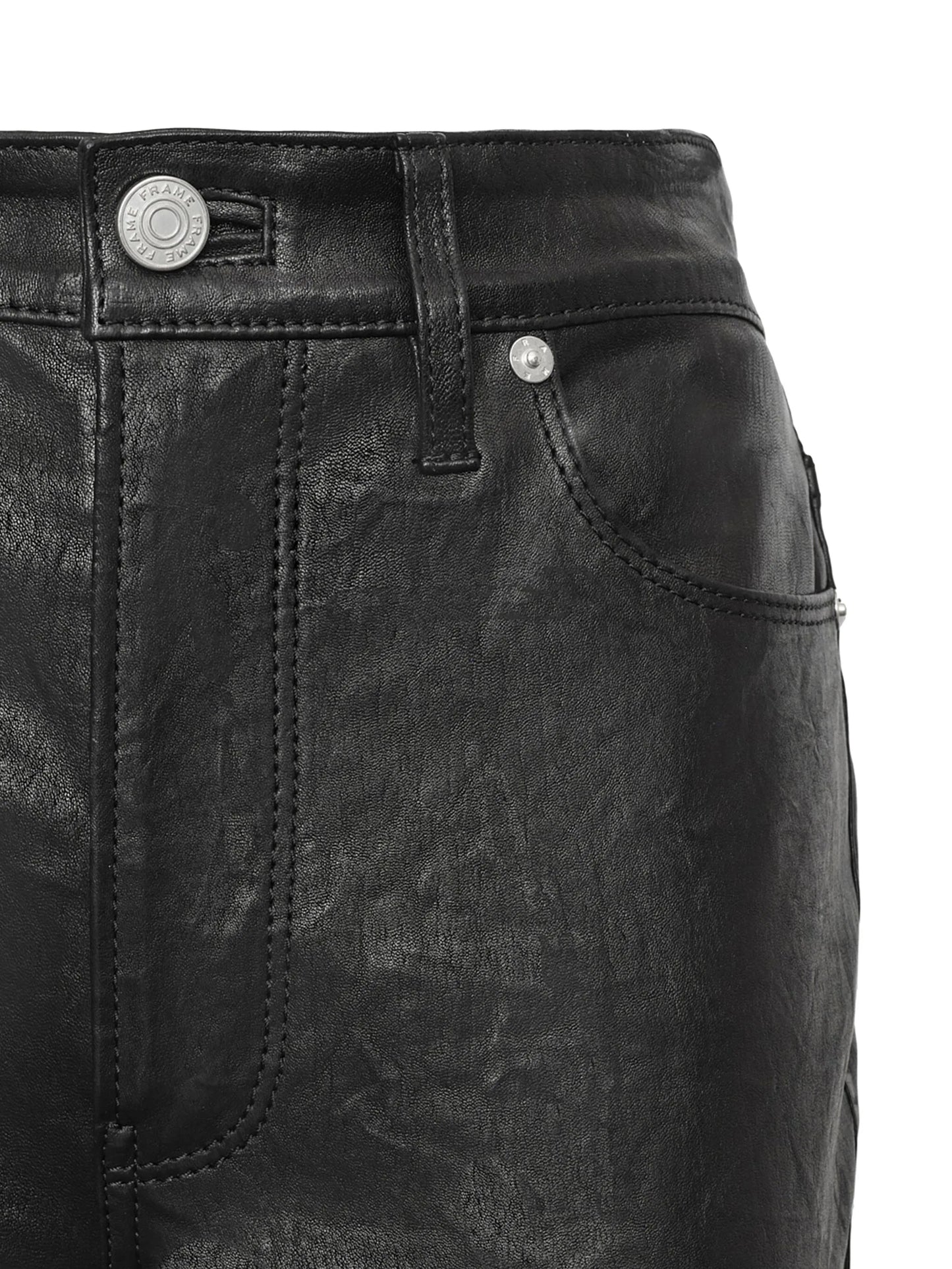 The Slim Stacked leather trousers