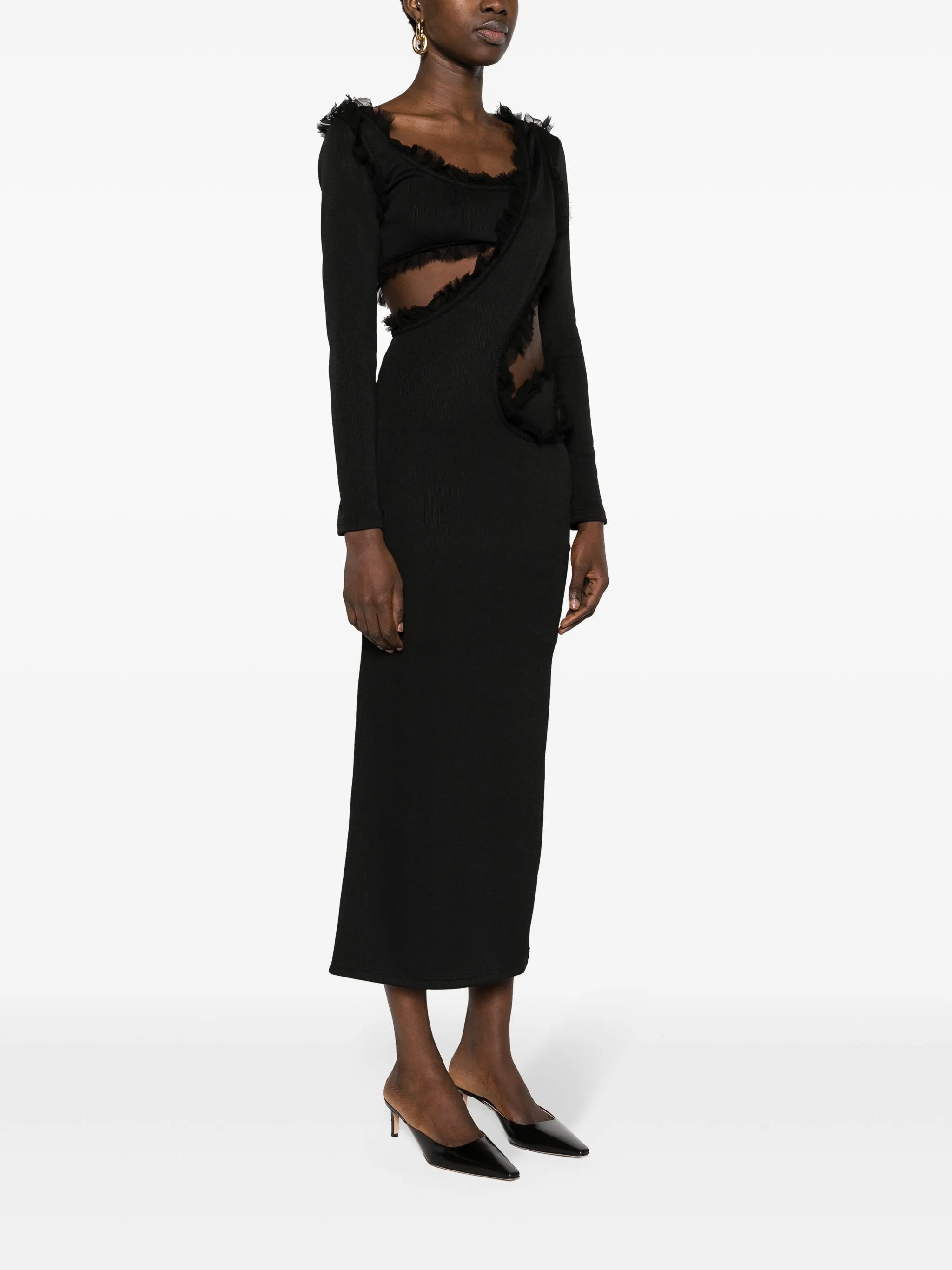 Carina ruffled midi dress