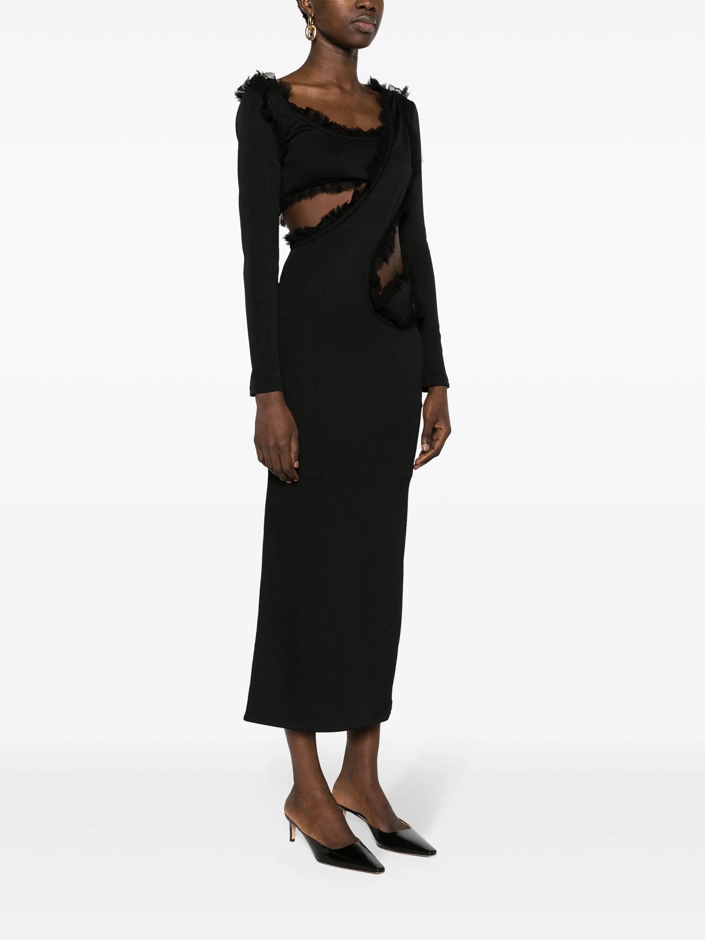 Carina ruffled midi dress