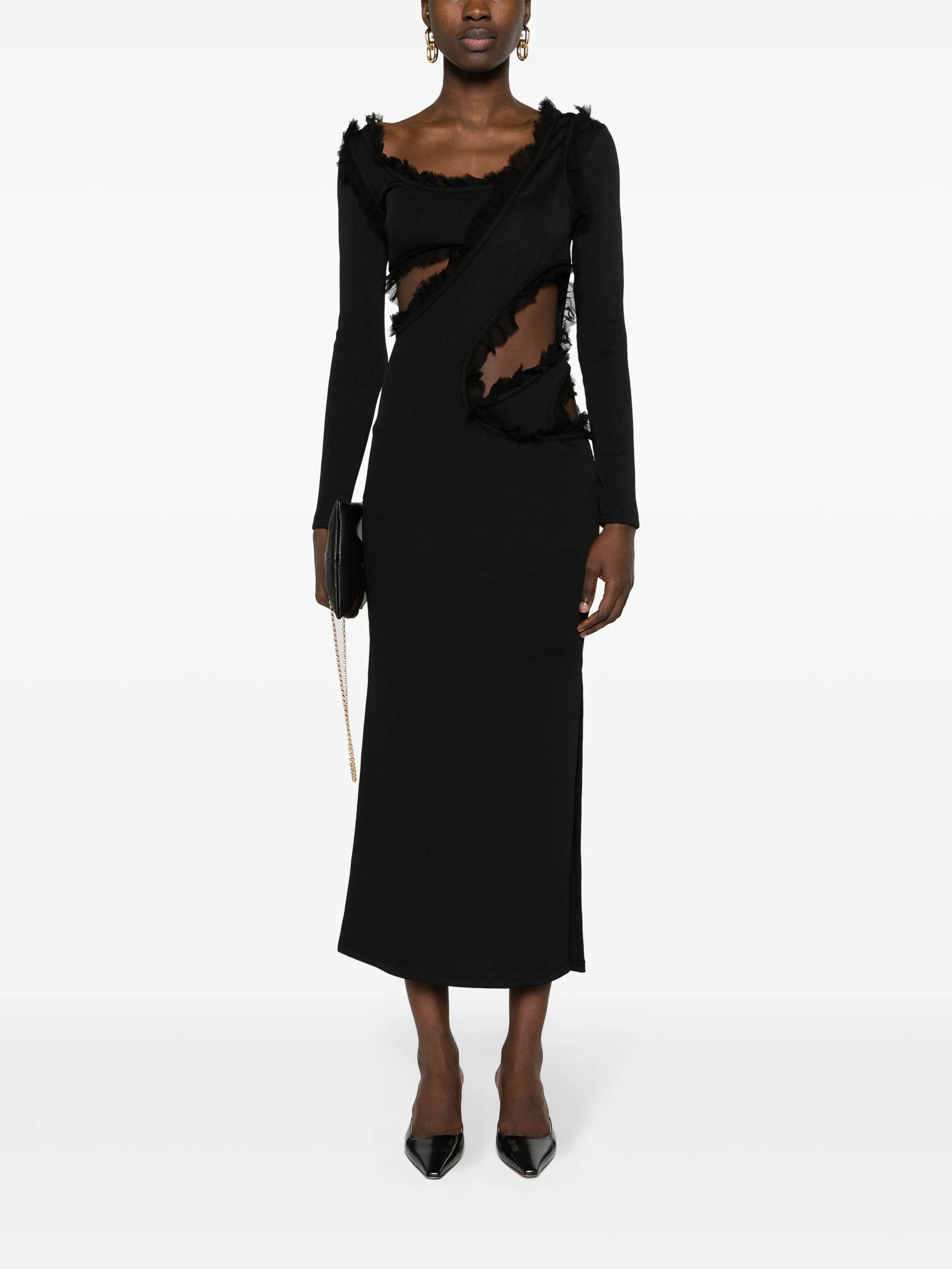 Carina ruffled midi dress
