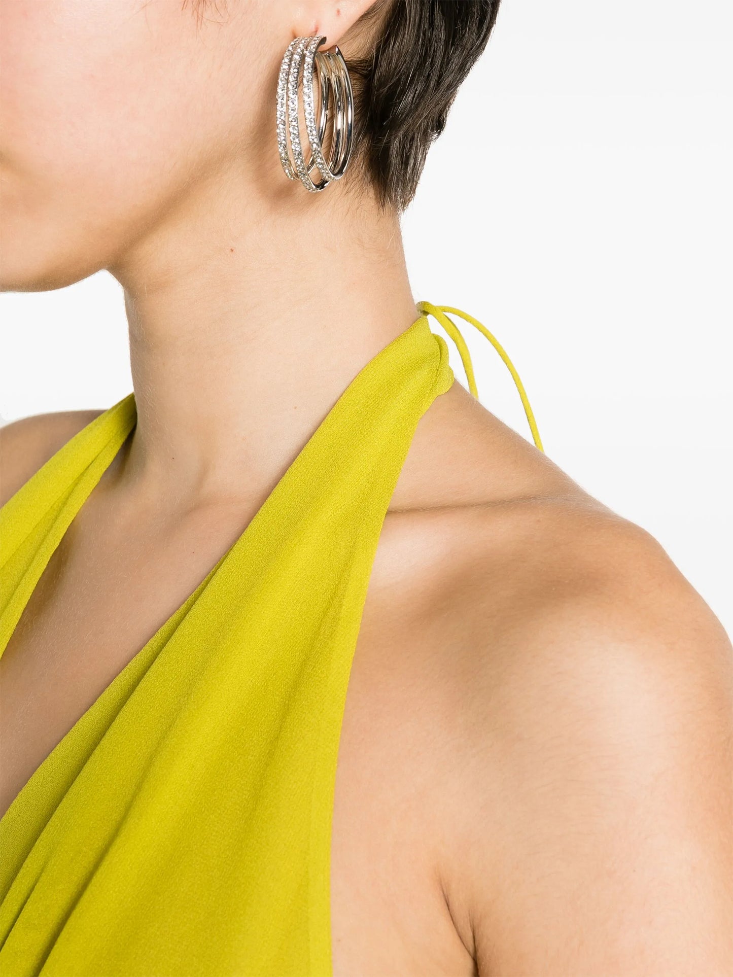 halterneck silk midi dress