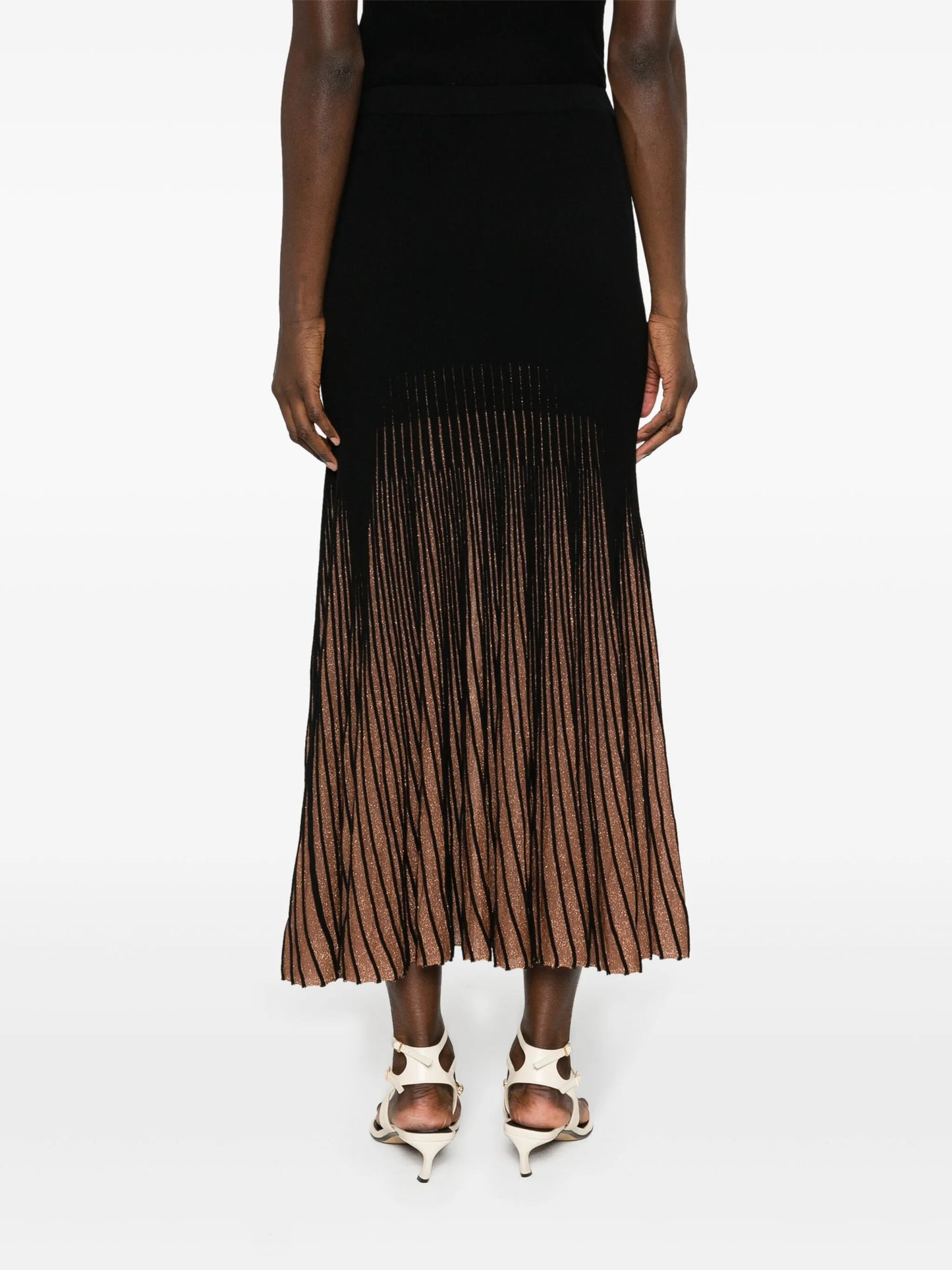 Emilia lurex-detailing midi skirt