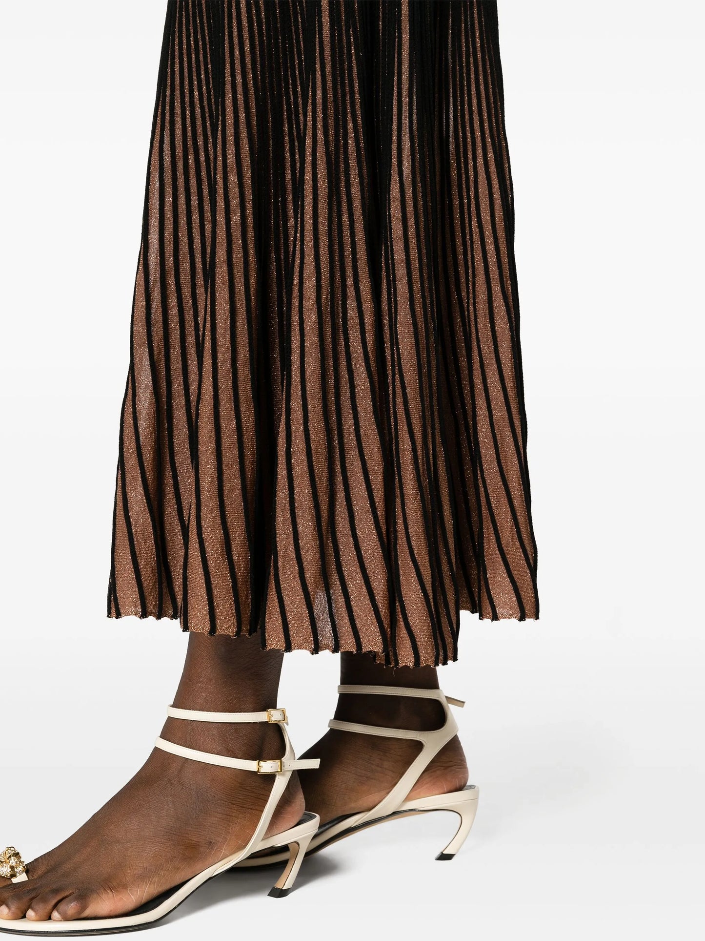 Emilia lurex-detailing midi skirt