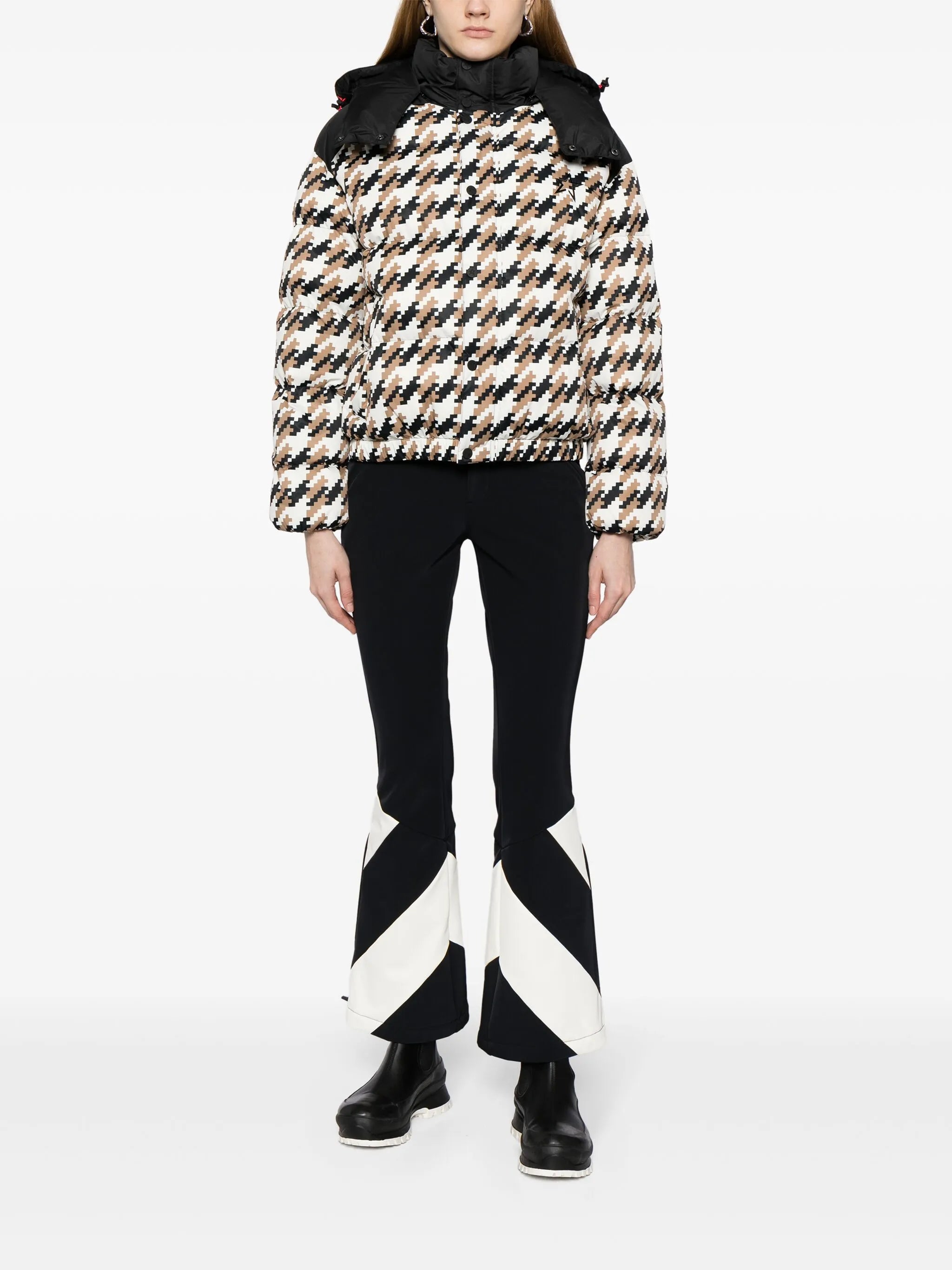 Moment houndstooth-pattern puffer jacket