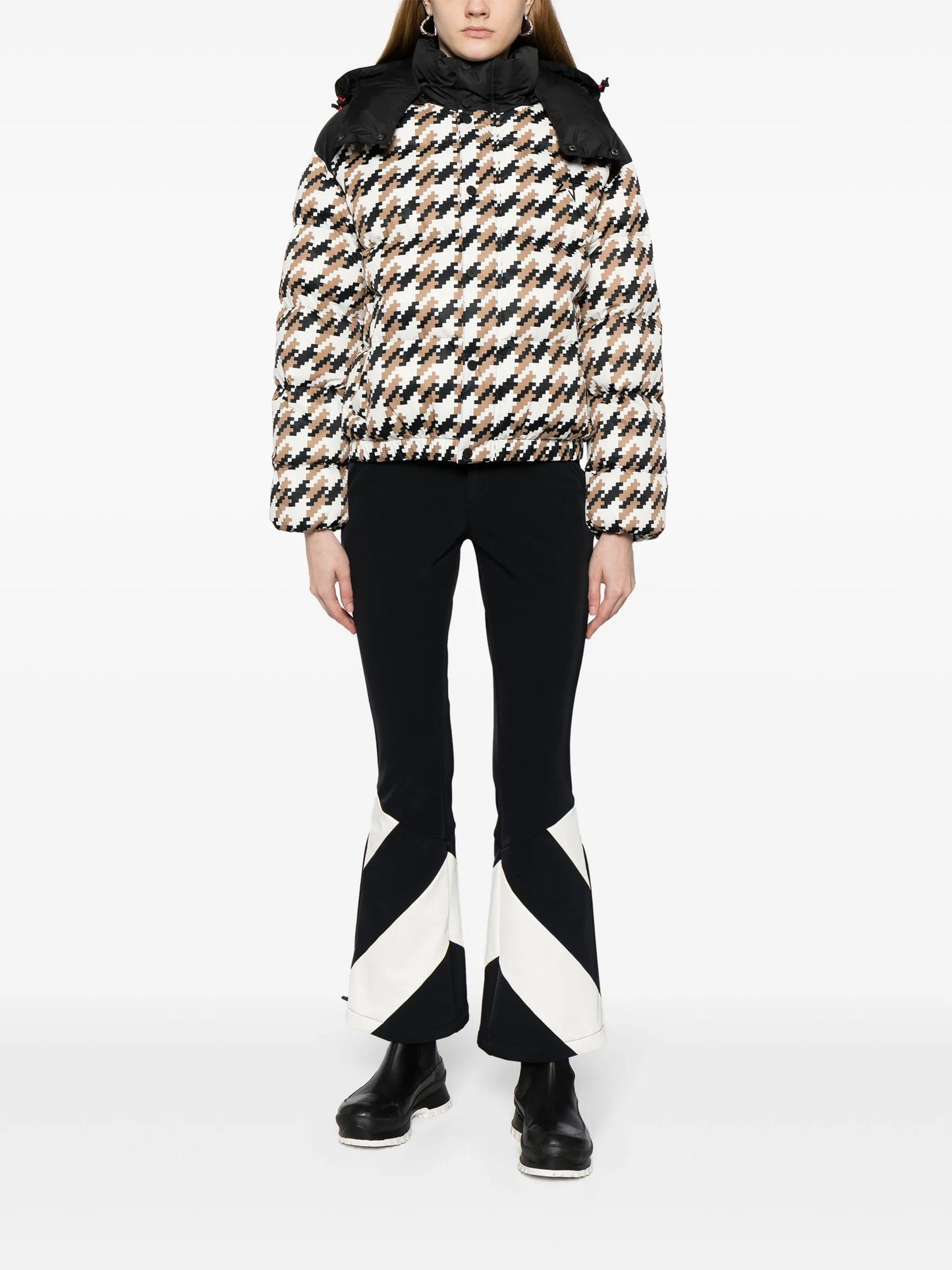 Moment houndstooth-pattern puffer jacket