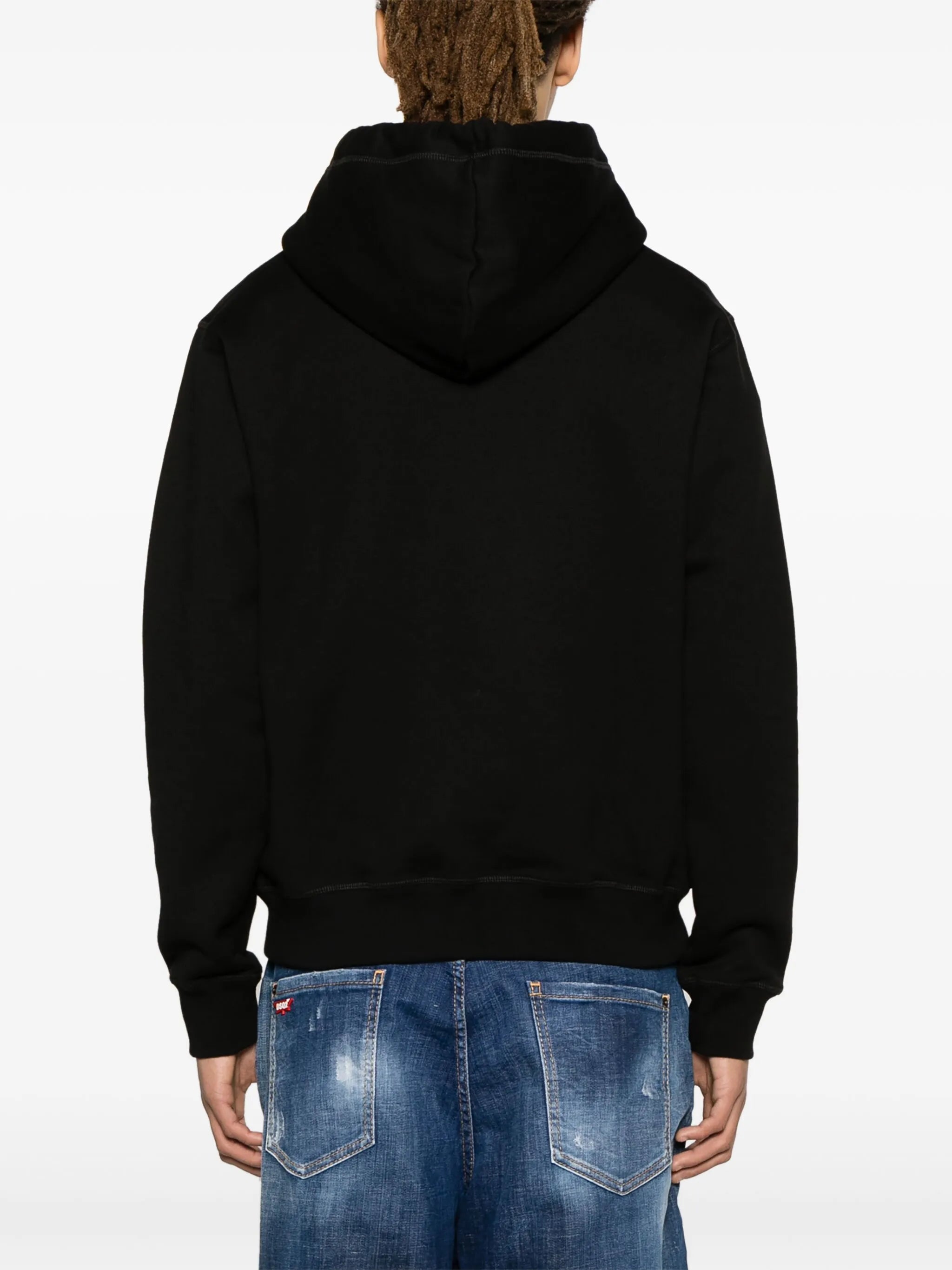 Icon-print cotton hoodie