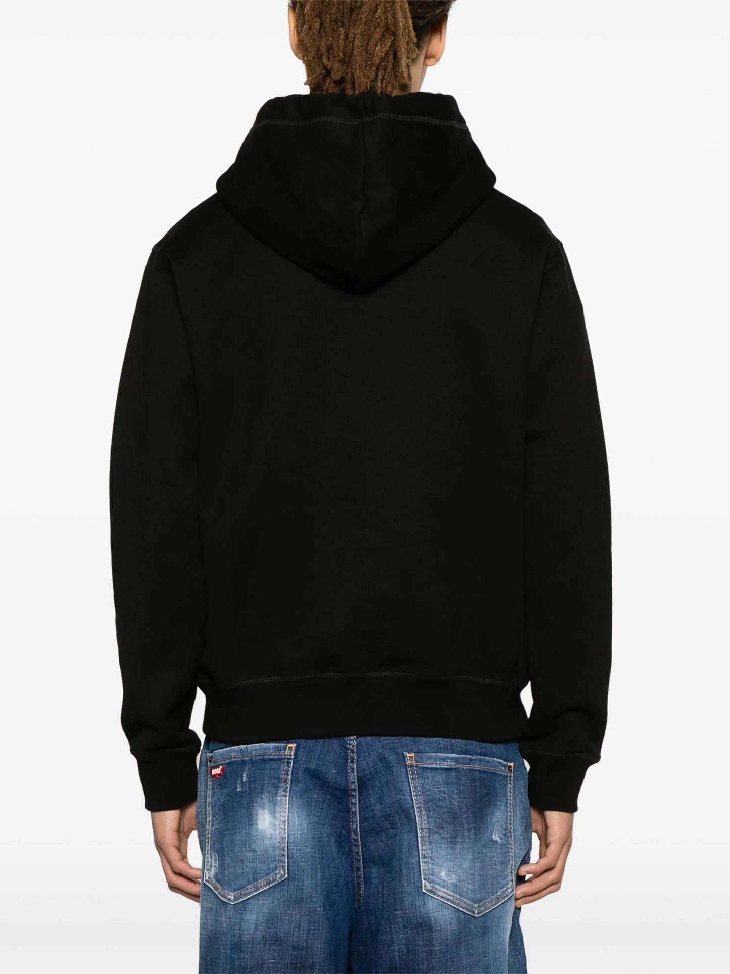 Icon-print cotton hoodie