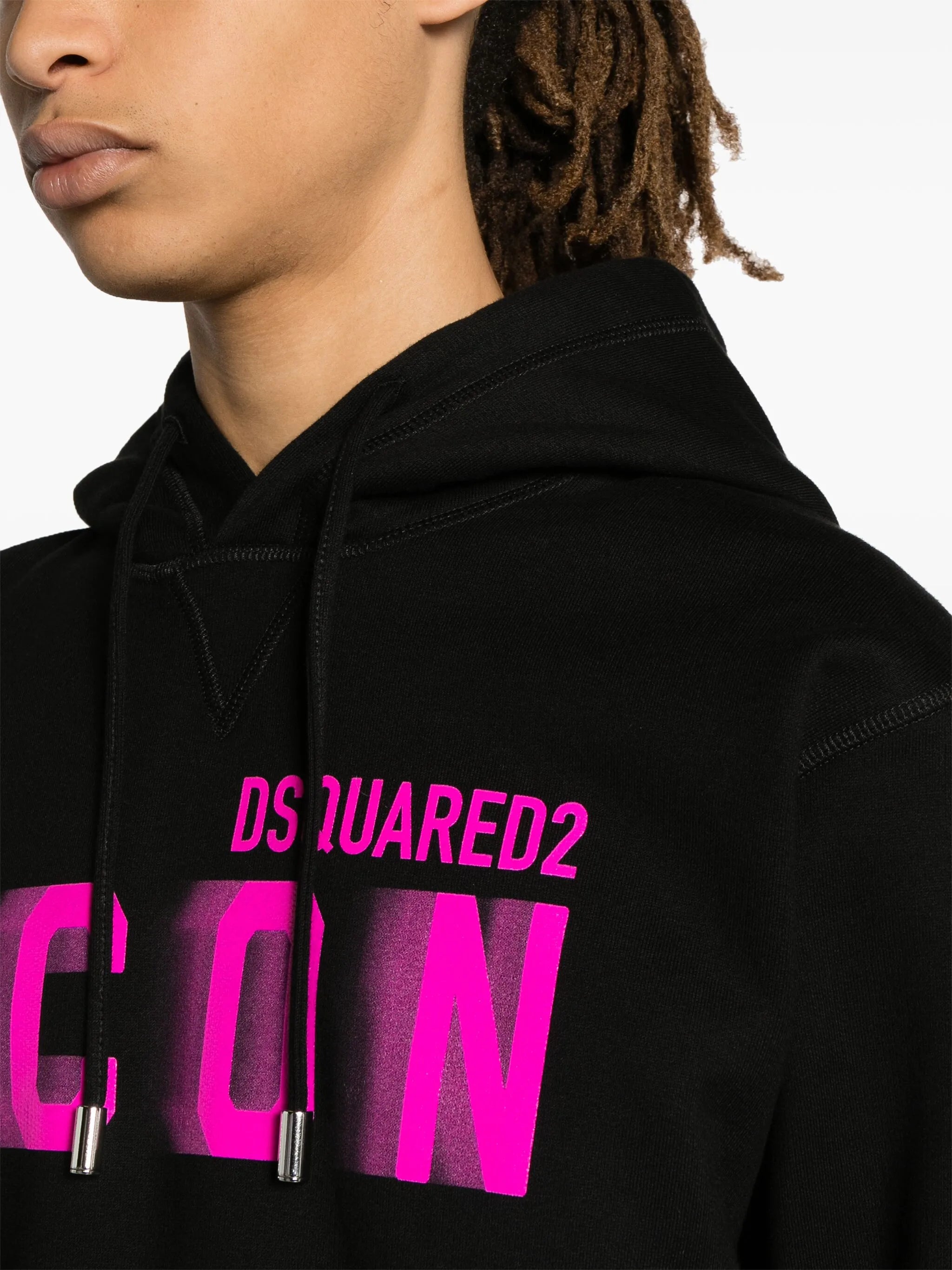 Icon-print cotton hoodie