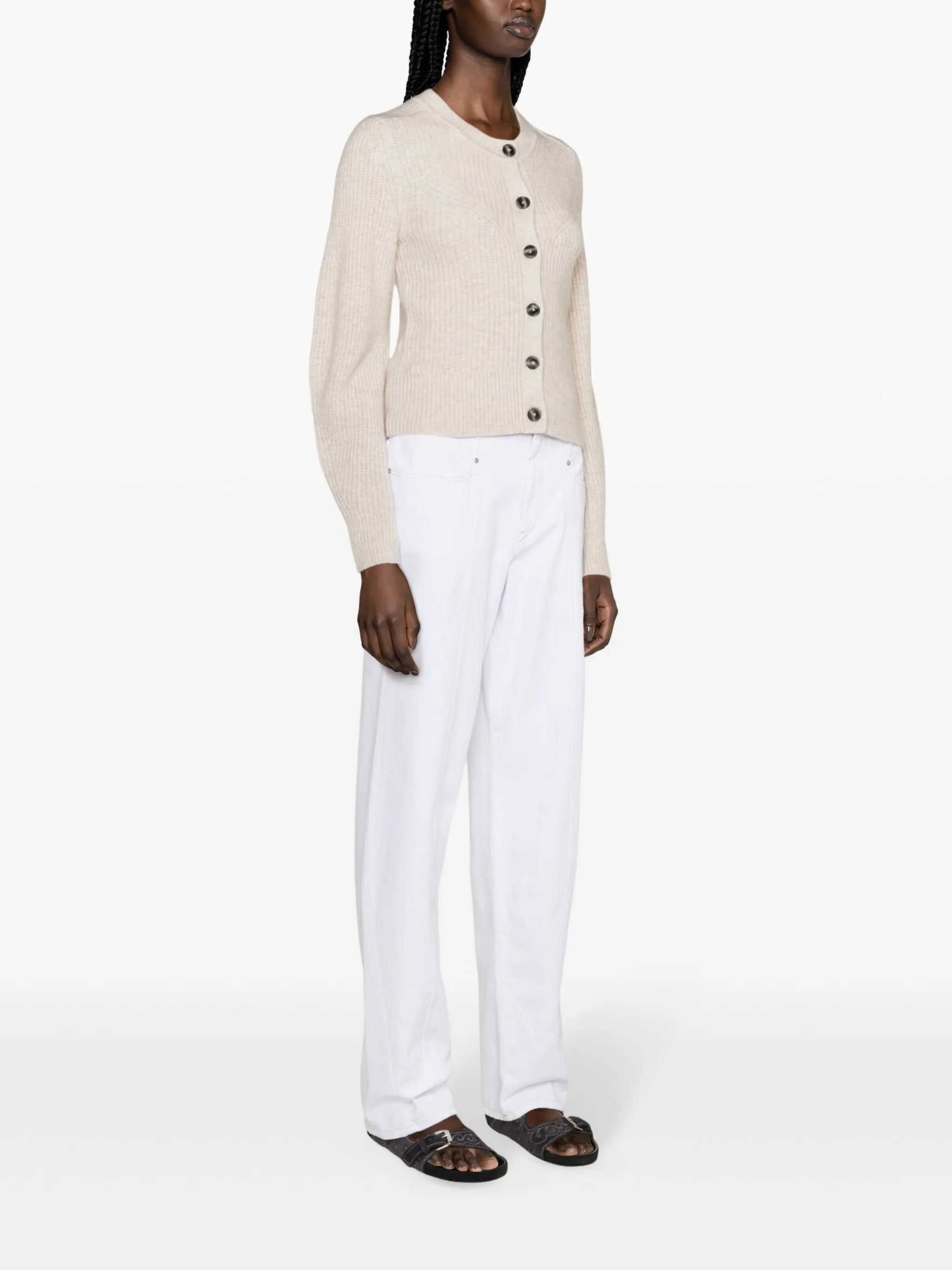 Laurine ribbed-knit cardigan
