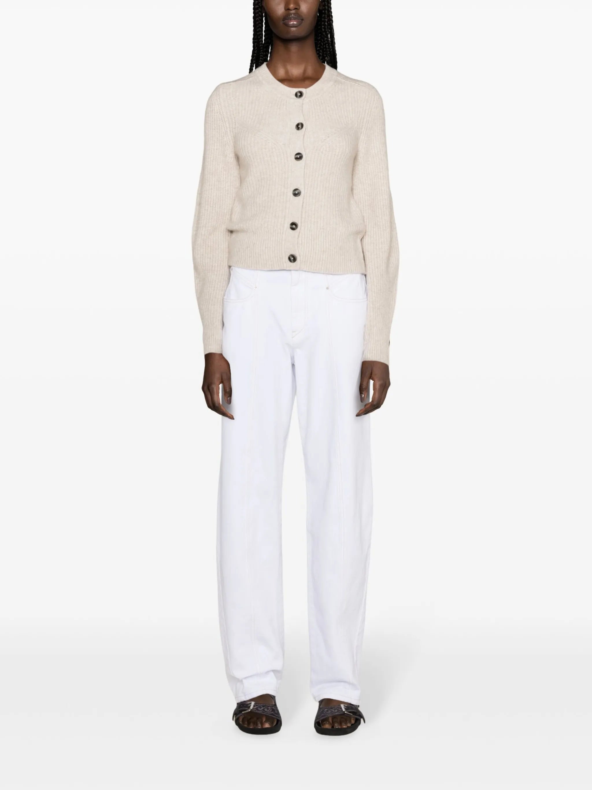 Laurine ribbed-knit cardigan
