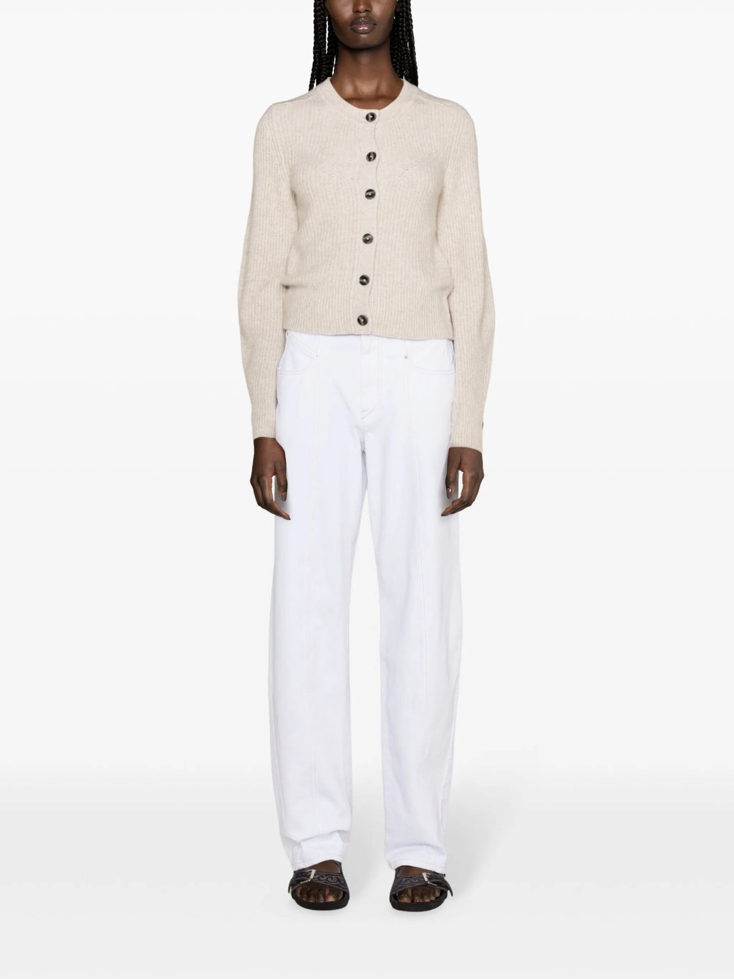 Laurine ribbed-knit cardigan