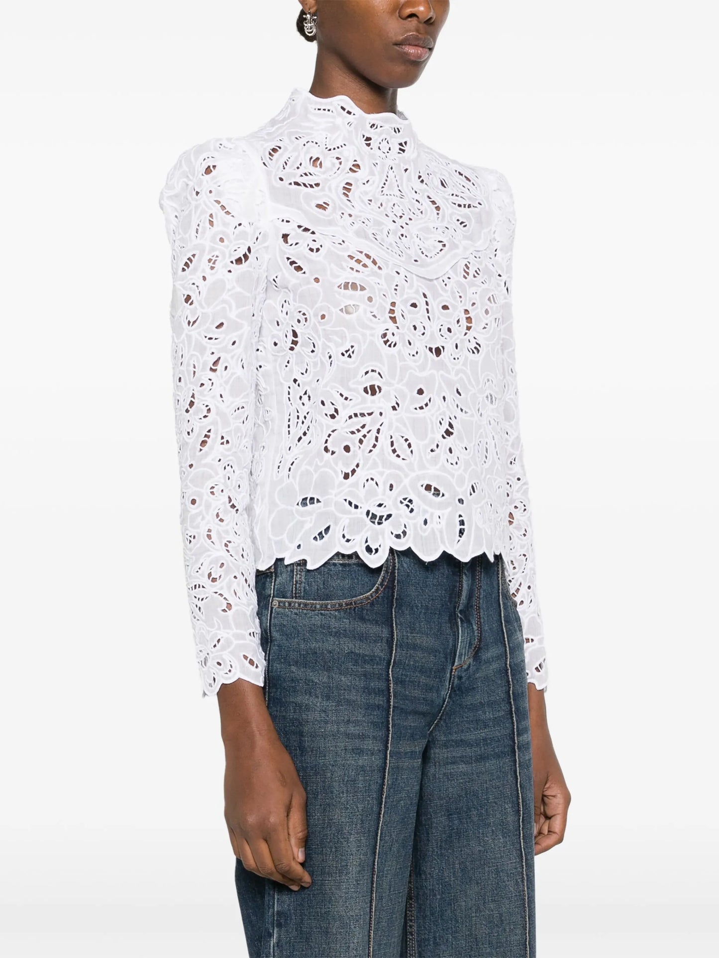 Delphi guipure-lace top