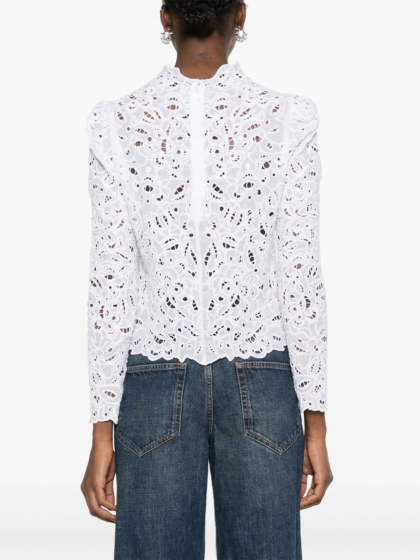 Delphi guipure-lace top