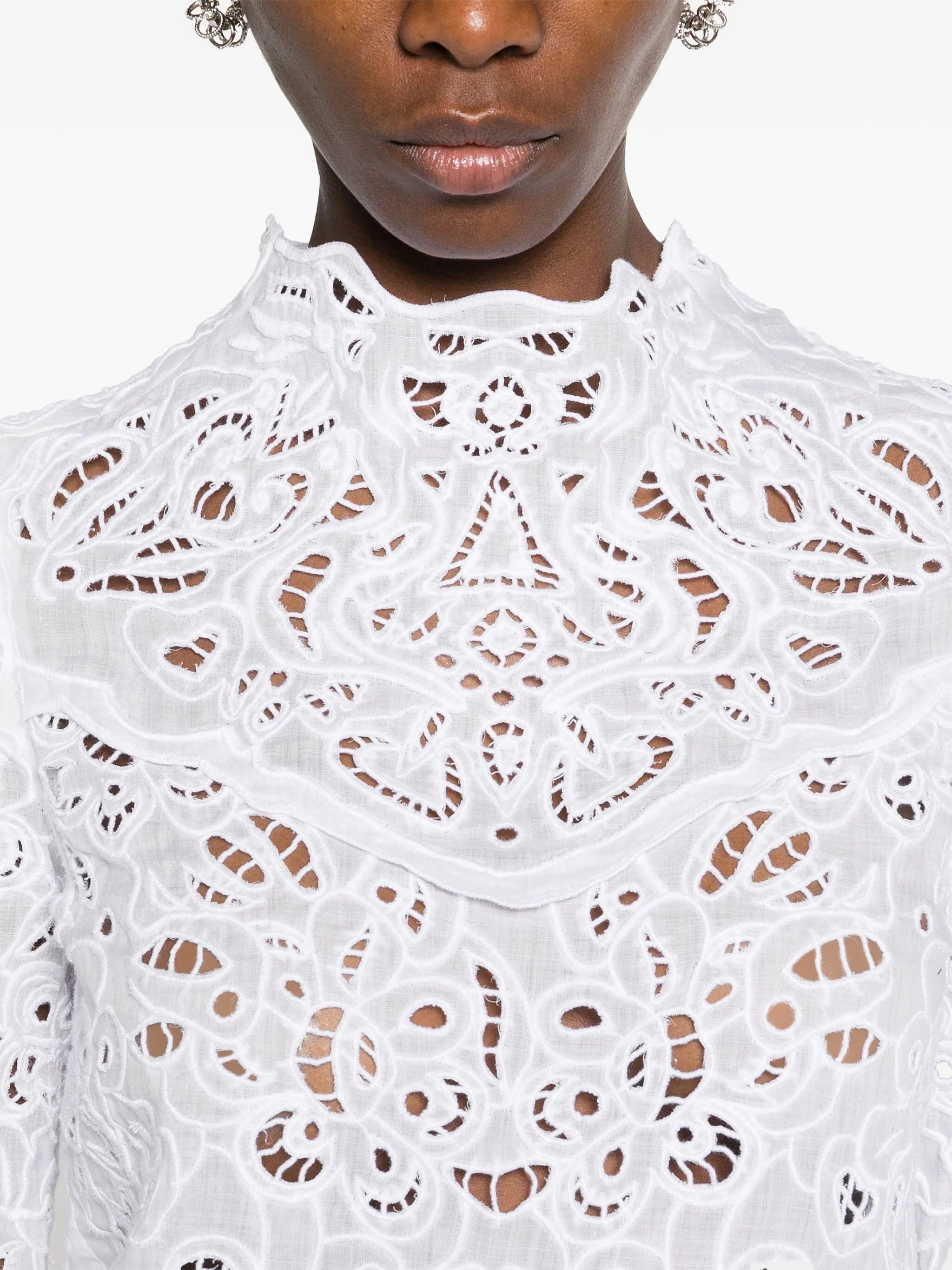 Delphi guipure-lace top
