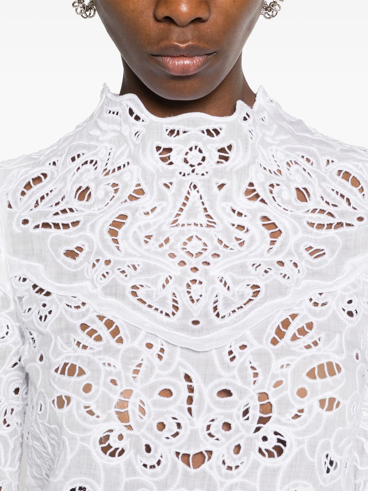 Delphi guipure-lace top